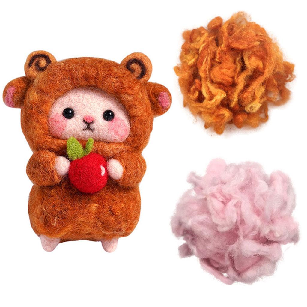 Wool Felt Wool Roving for Adults Needle Felting Doll Hair Making White