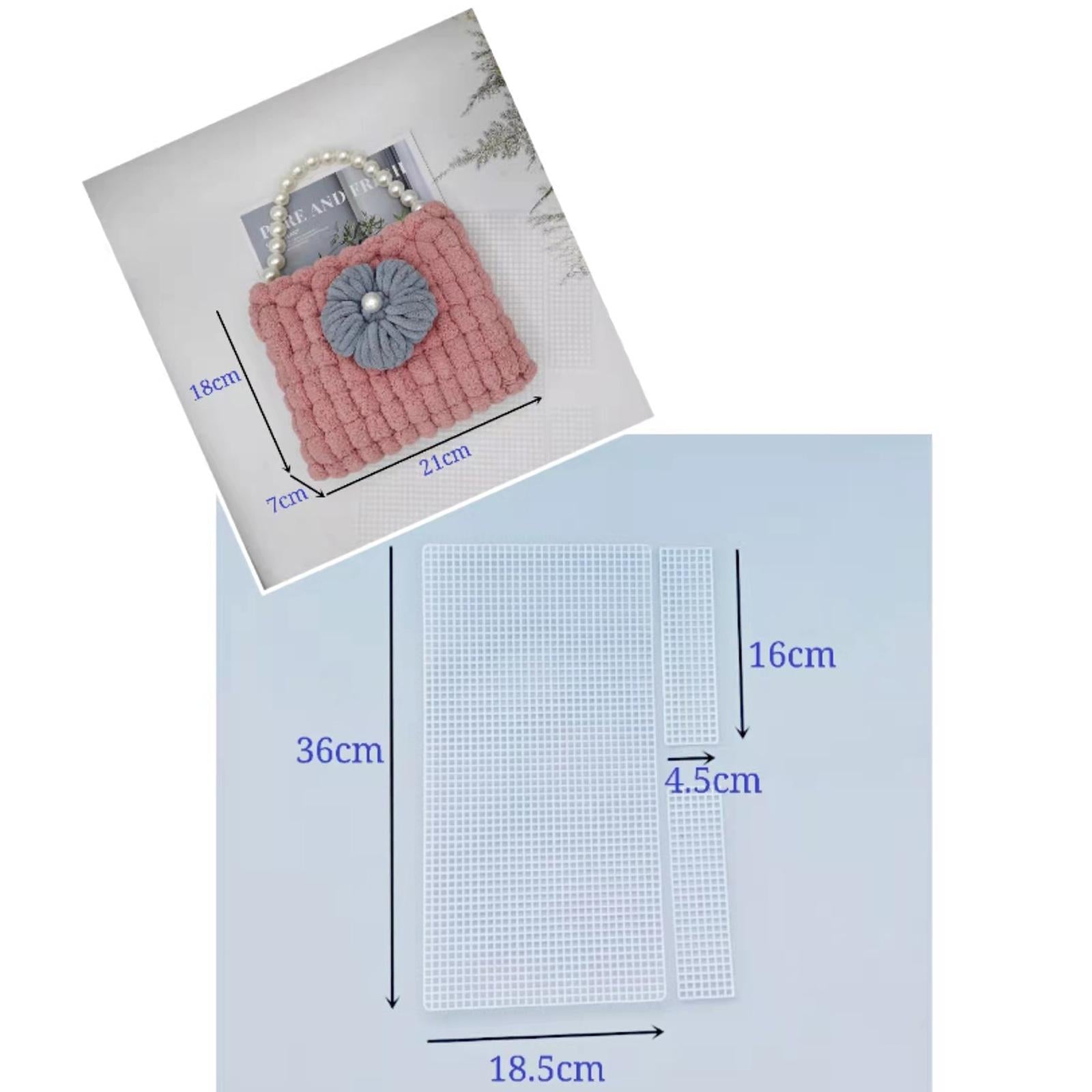 10 Pieces Plastic Mesh Canvas Bag Sheets DIY Bag Making 21x18x7cm