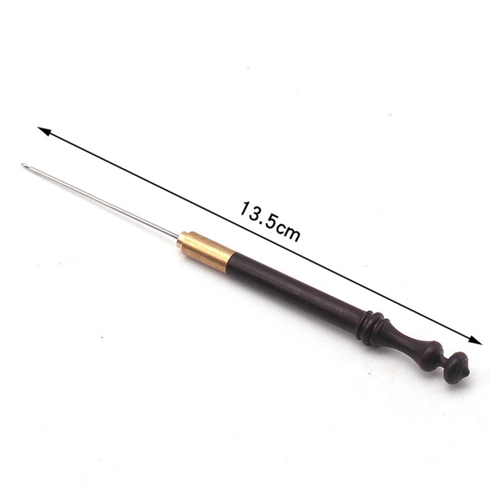 French Embroidery Needles Crochet Tool Kit Sequin Beads Wood Handle 0.6mm