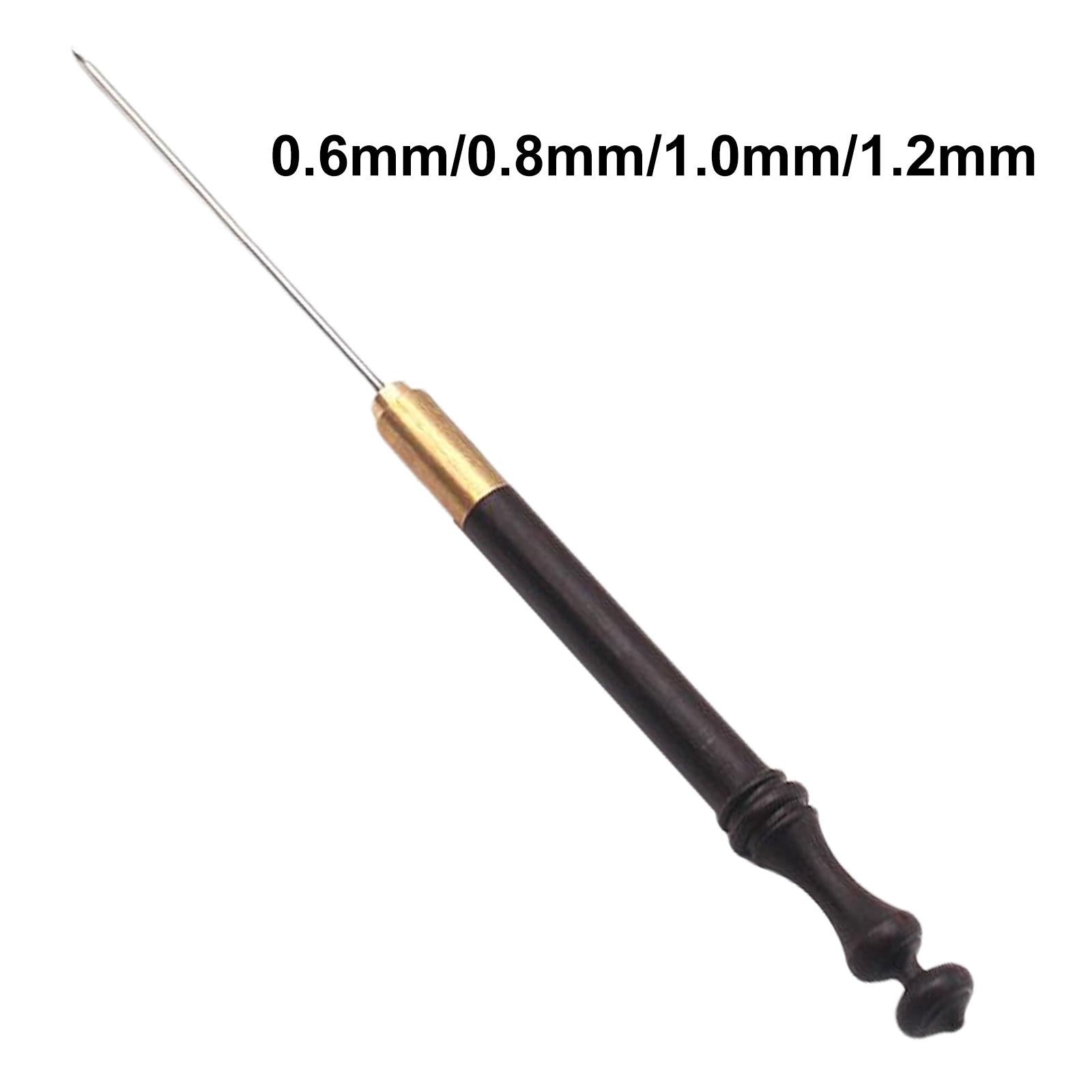 French Embroidery Needles Crochet Tool Kit Sequin Beads Wood Handle 0.6mm