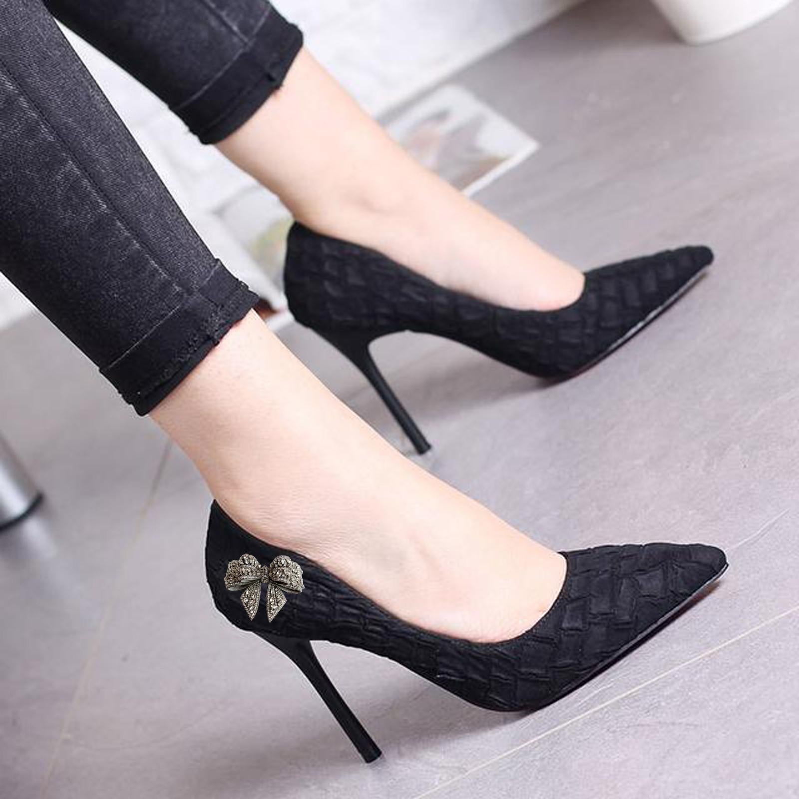 Women Butterfly Rhinestones Decorative Shoes Jewelry Charm Decor Accessory