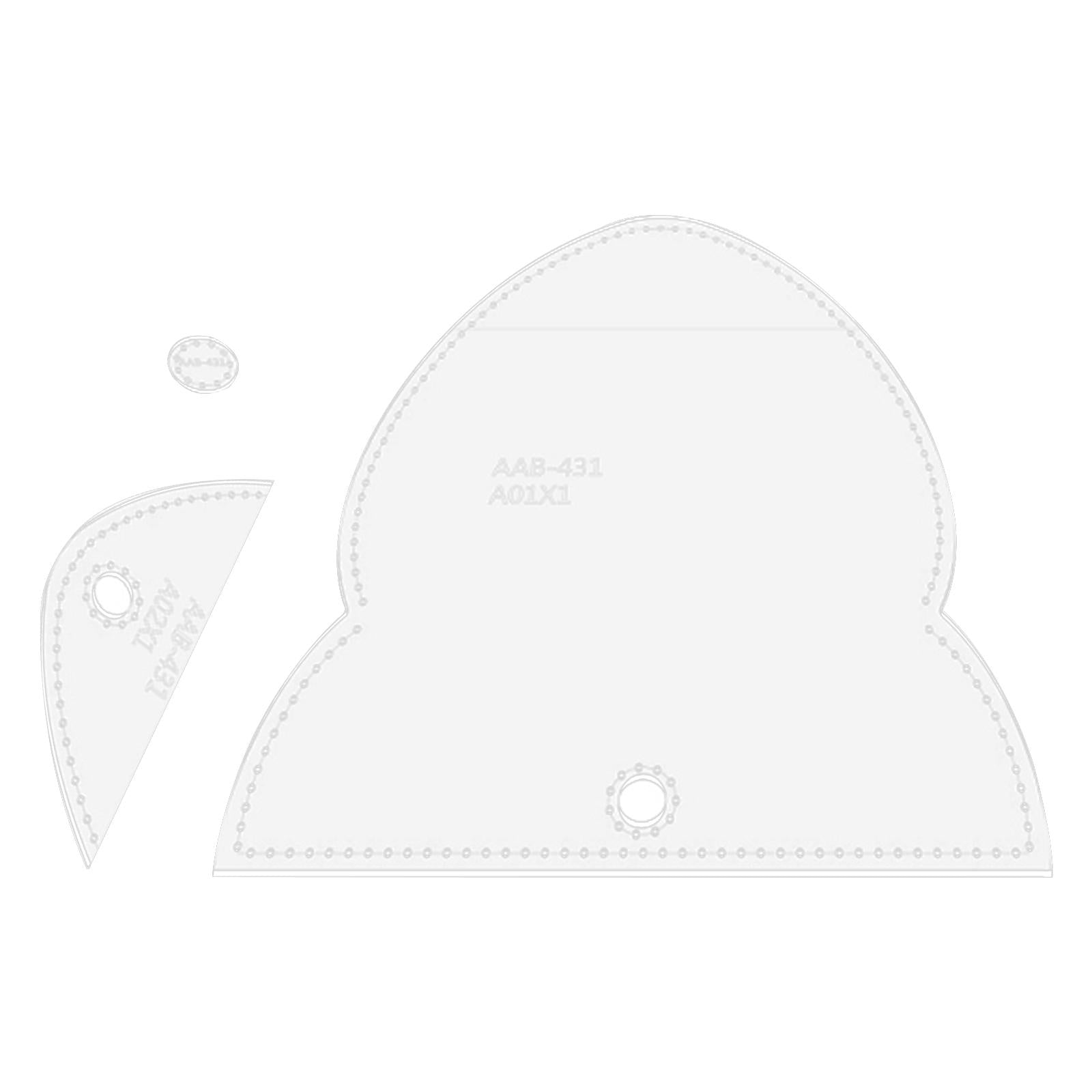 3 Pieces Acrylic Patchwork Quilting Ruler Stencil Mouse Storage Bag Template