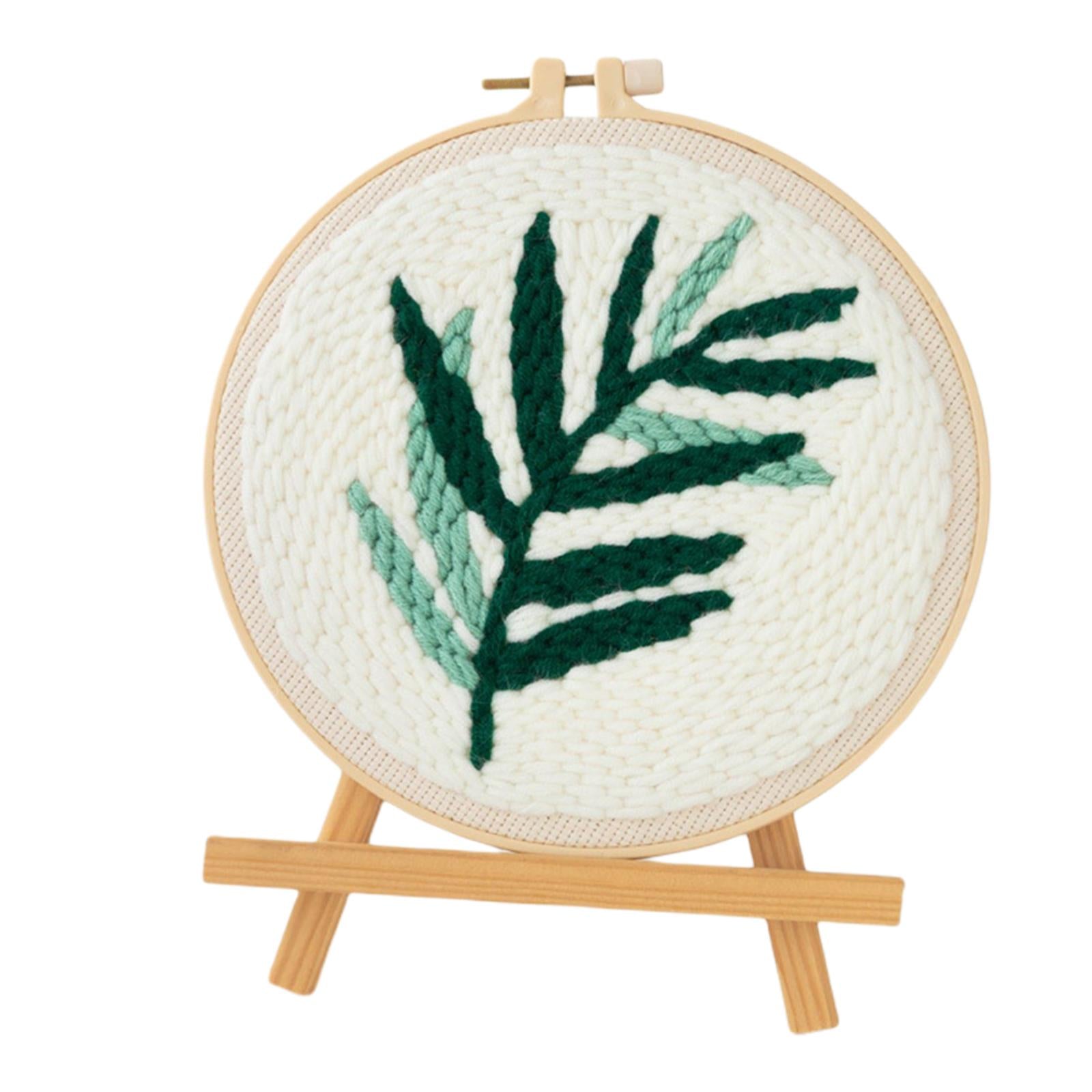 DIY Plant Embroidery Kit Beginner Sewing Needlepoint Hoop Cross Craft Stitch A