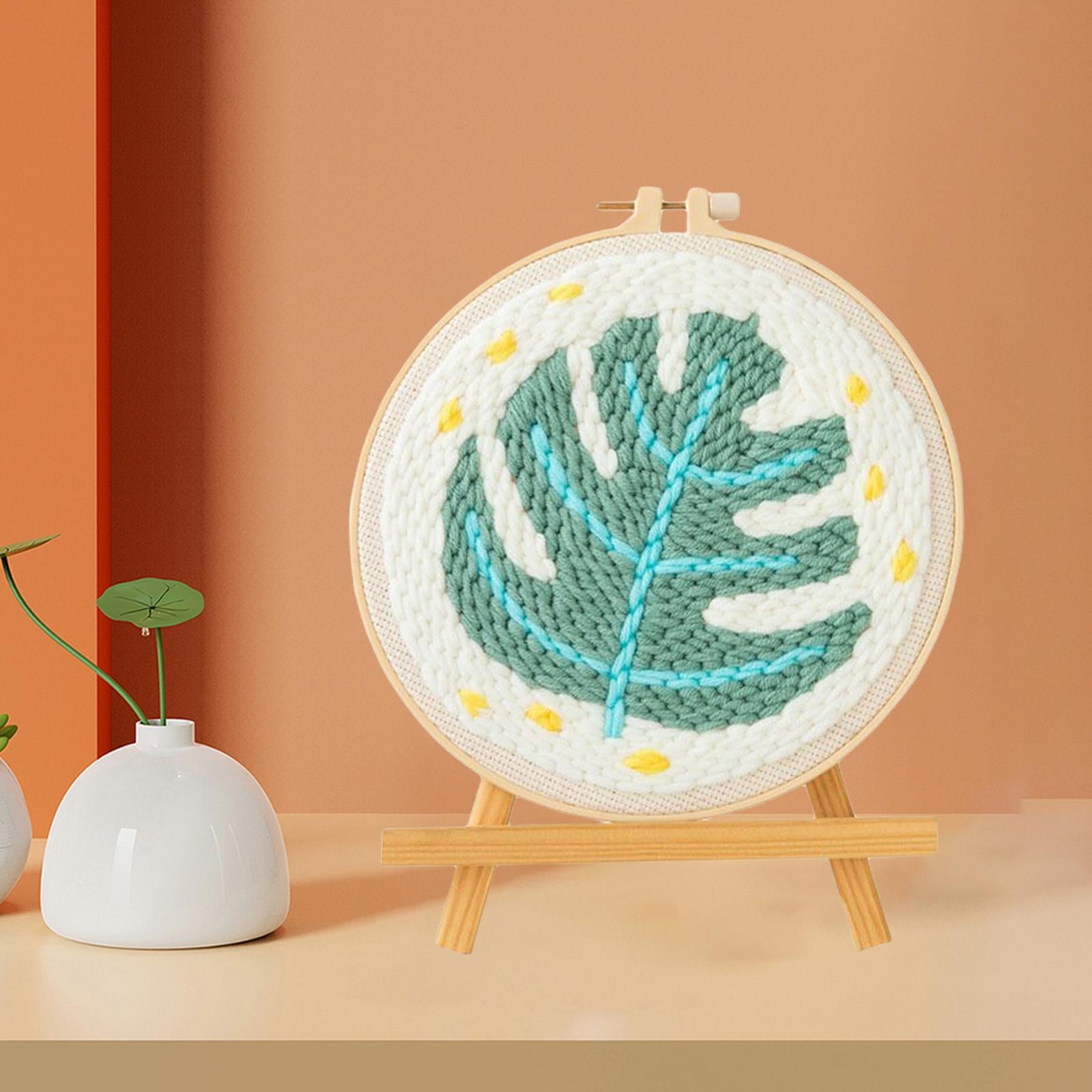 DIY Plant Embroidery Kit Beginner Sewing Needlepoint Hoop Cross Craft Stitch B