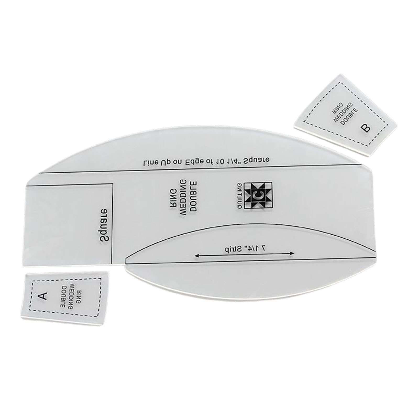 3Pcs Dresden Plate Template Multifunction for Measure Craft Tools Kit Tailor