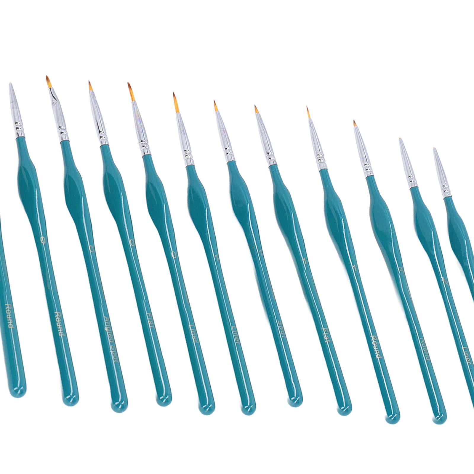 12x Artist Paint Script Liner Detail Paint Brush for Watercolor Oil Painting Blue