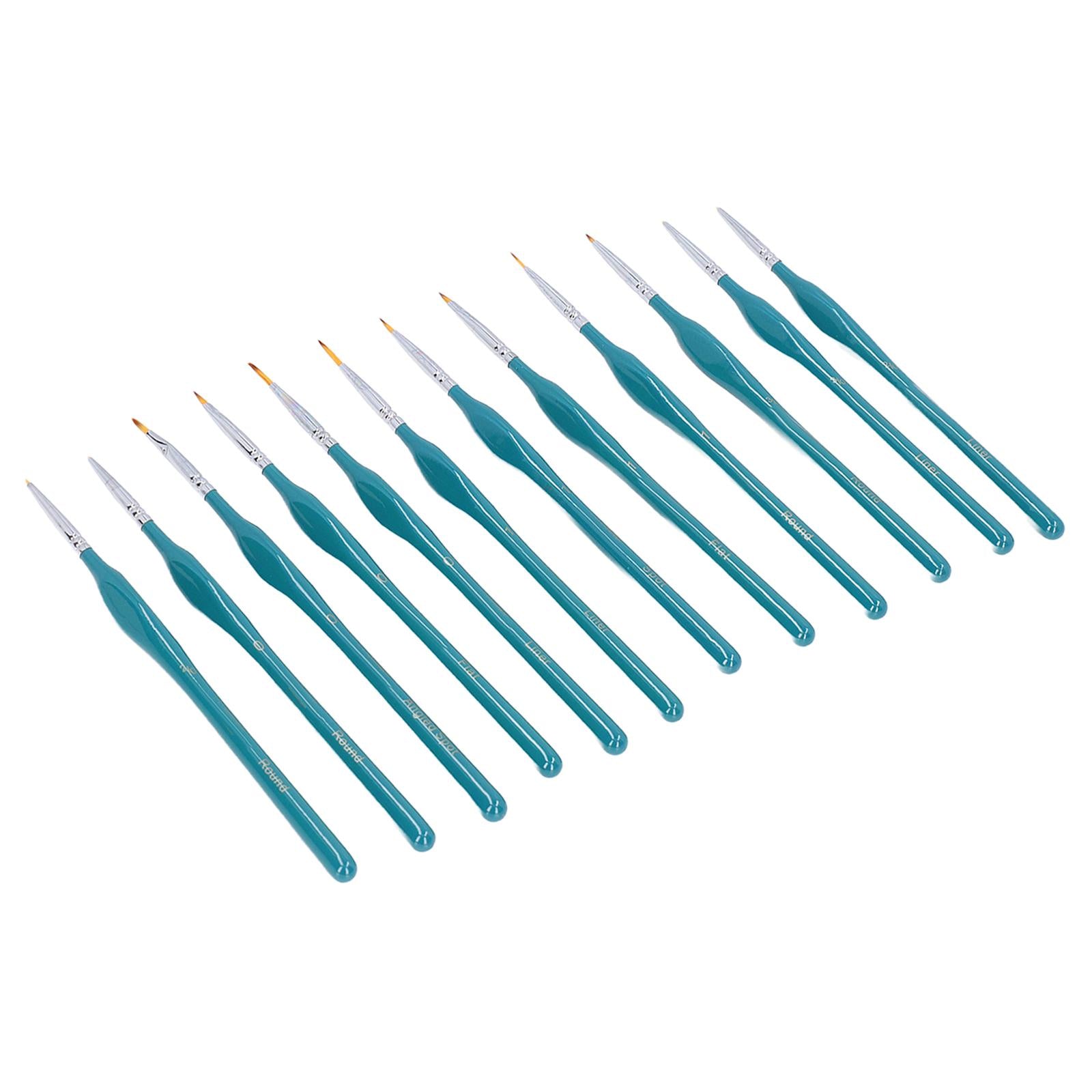 12x Artist Paint Script Liner Detail Paint Brush for Watercolor Oil Painting Blue