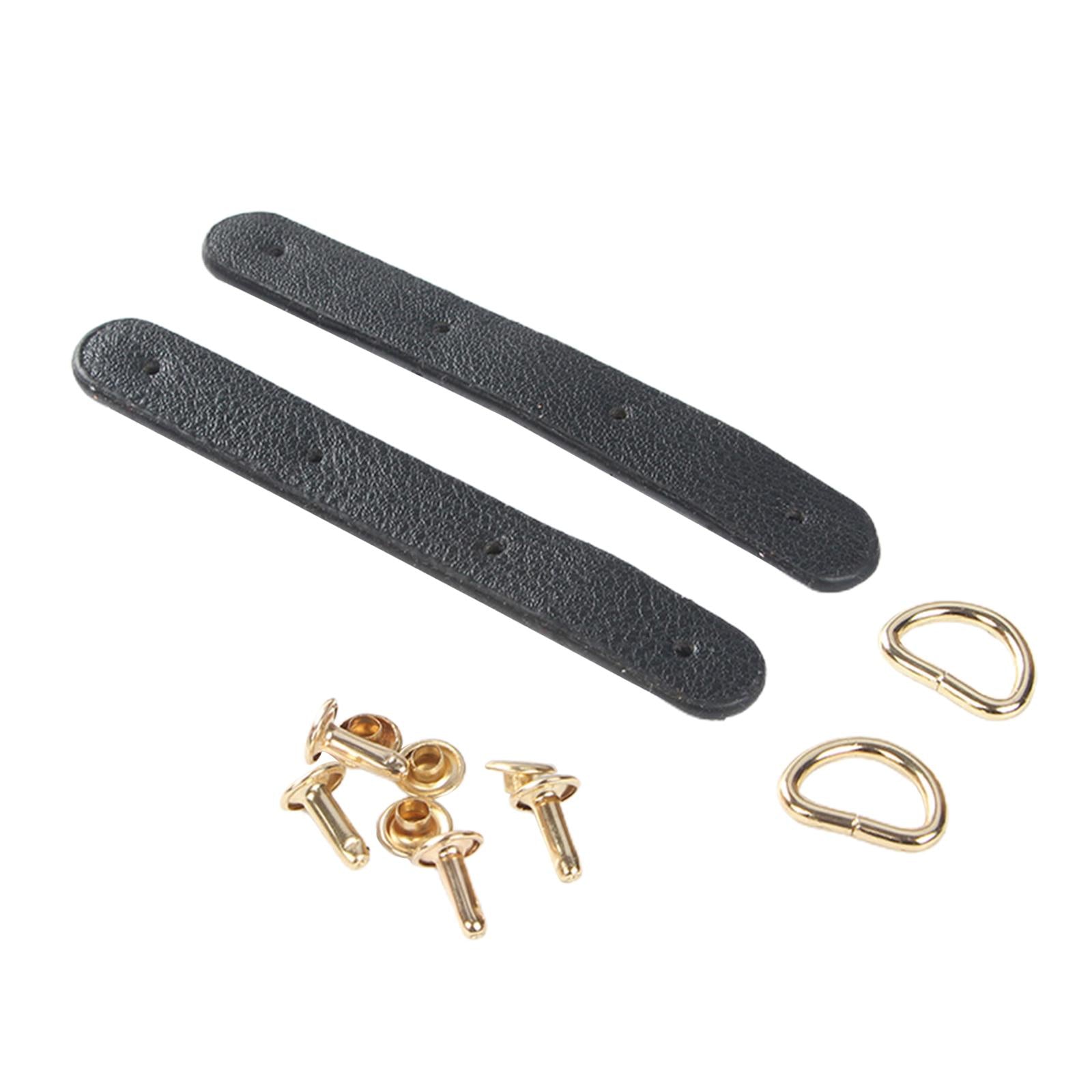 Faux Leather Sew On Faux Leather Strap with D Ring Buckle Strap Black