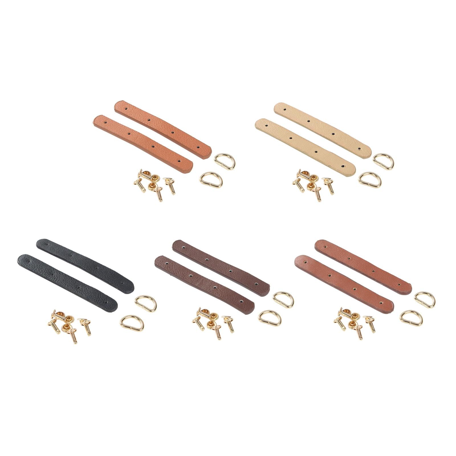 Faux Leather Sew On Faux Leather Strap with D Ring Buckle Strap Black
