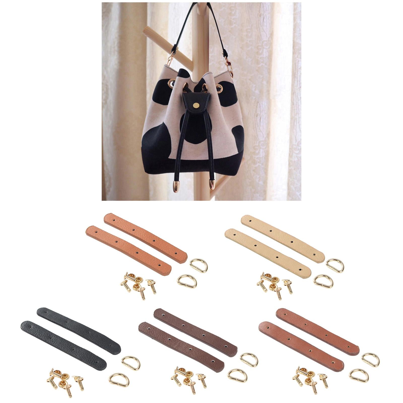Faux Leather Sew On Faux Leather Strap with D Ring Buckle Strap Black