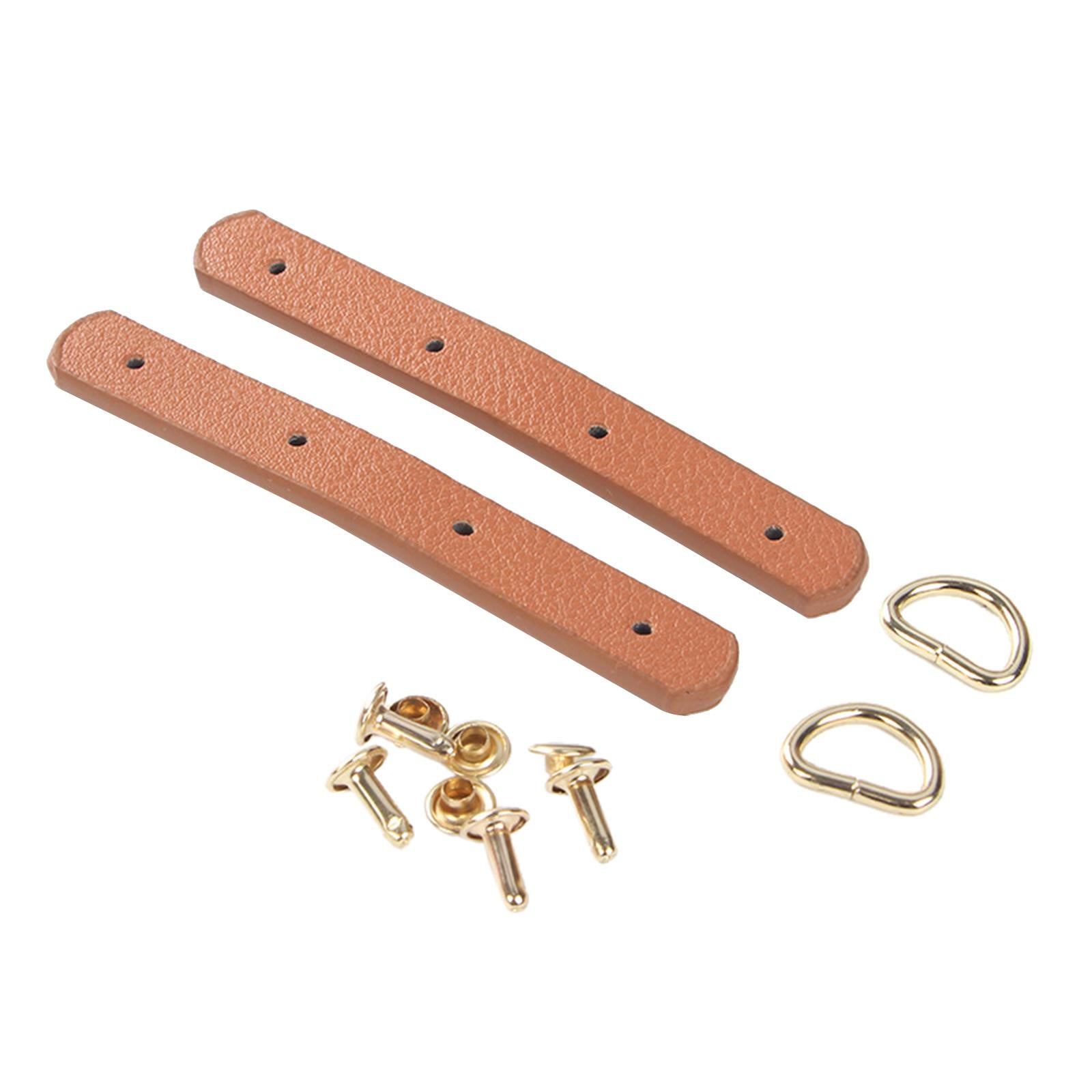 Faux Leather Sew On Faux Leather Strap with D Ring Buckle Strap Light Coffee