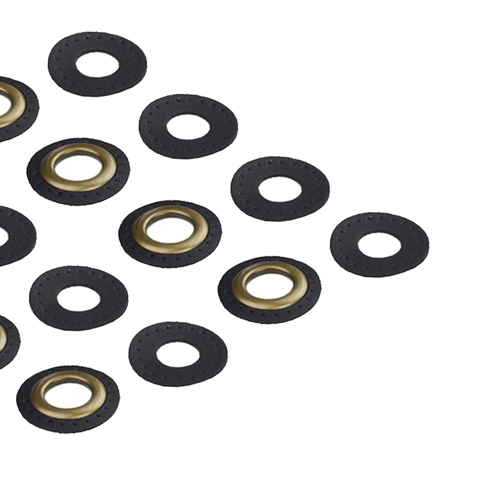 PU Leather Grommets Eyelets Set Patches Crafts Applique for Purse Bags Shoes Black
