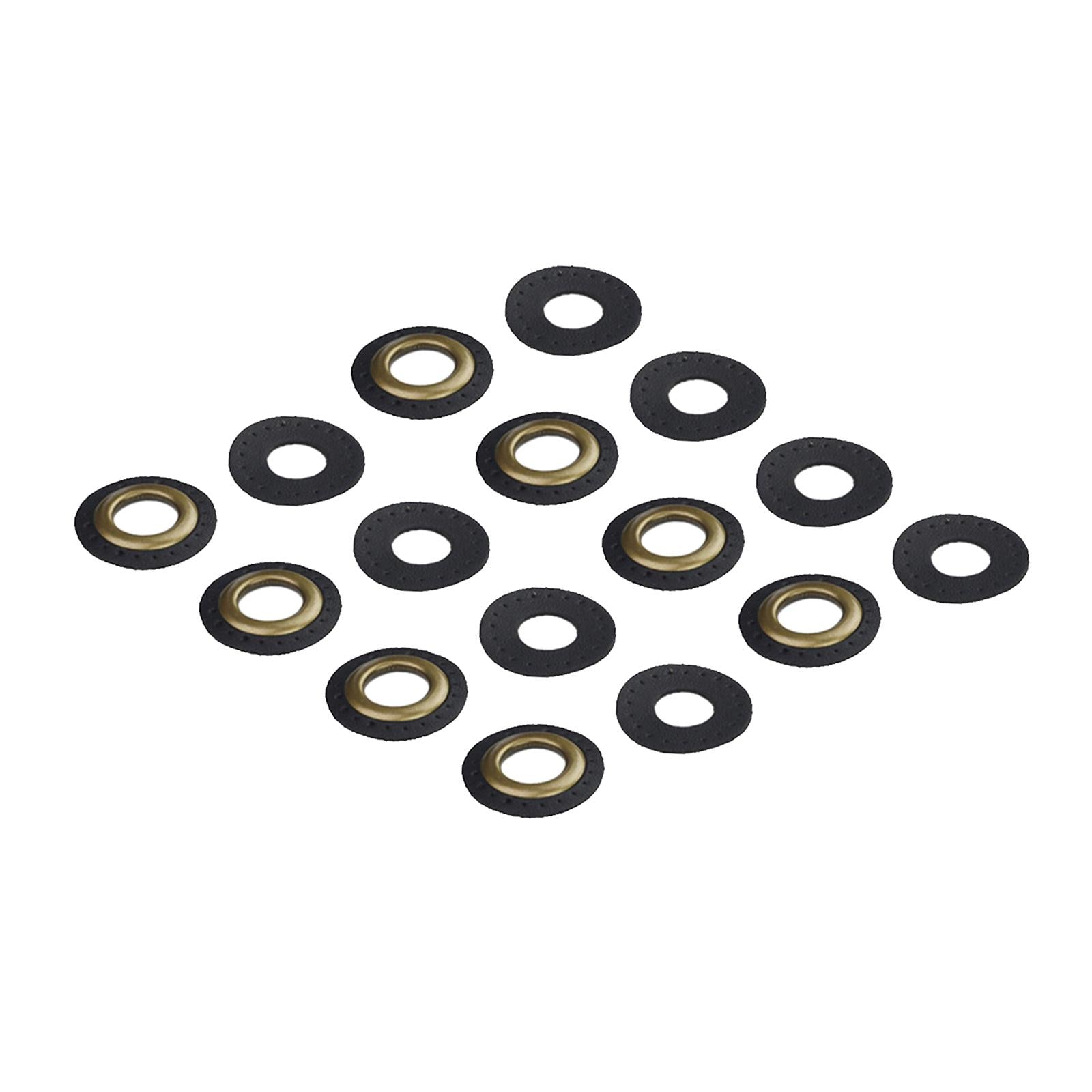 PU Leather Grommets Eyelets Set Patches Crafts Applique for Purse Bags Shoes Black