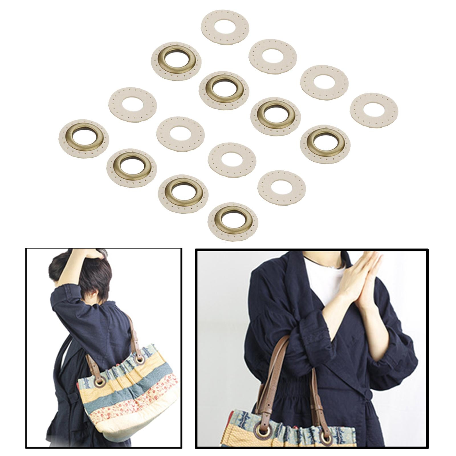 PU Leather Grommets Eyelets Set Patches Crafts Applique for Purse Bags Shoes Beige