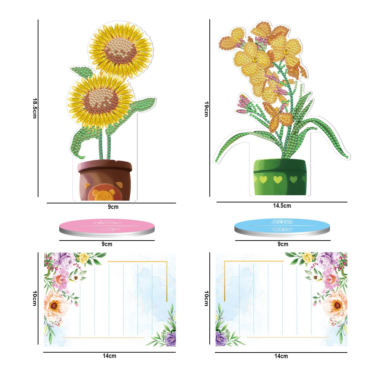5D DIY Diamond Painting Photo Holder Memo Clip Name Place Card Picture Stand 9x18.5cm 14.5x19cm
