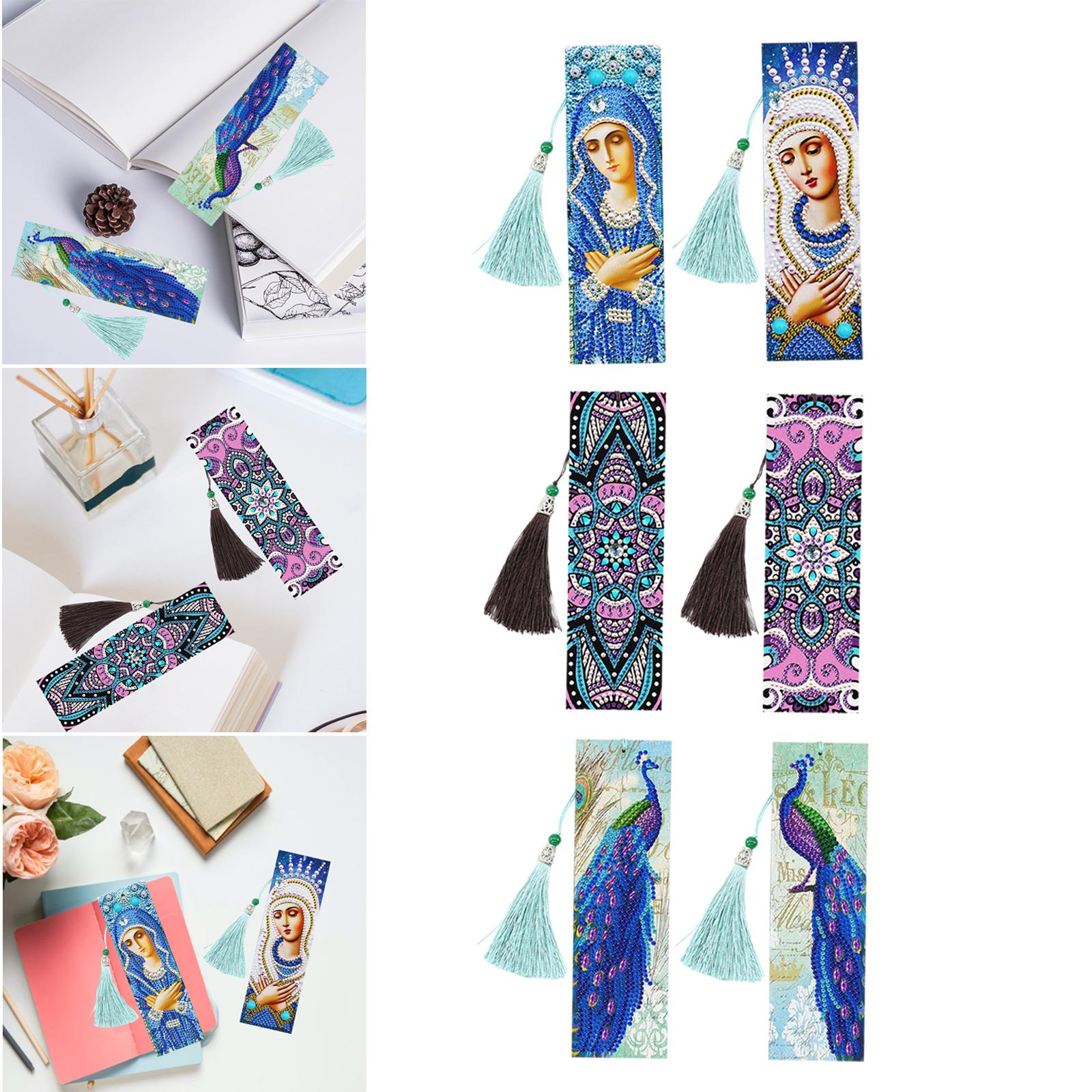 5D Diamond Painting Bookmark Kit Tassel Bookmark Art Crafts for Kids Adults Women