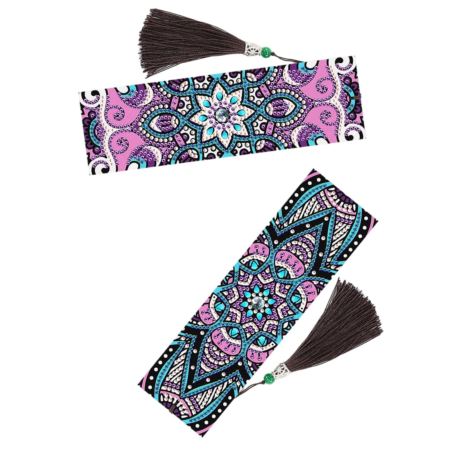 5D Diamond Painting Bookmark Kit Tassel Bookmark Art Crafts for Kids Adults Flower