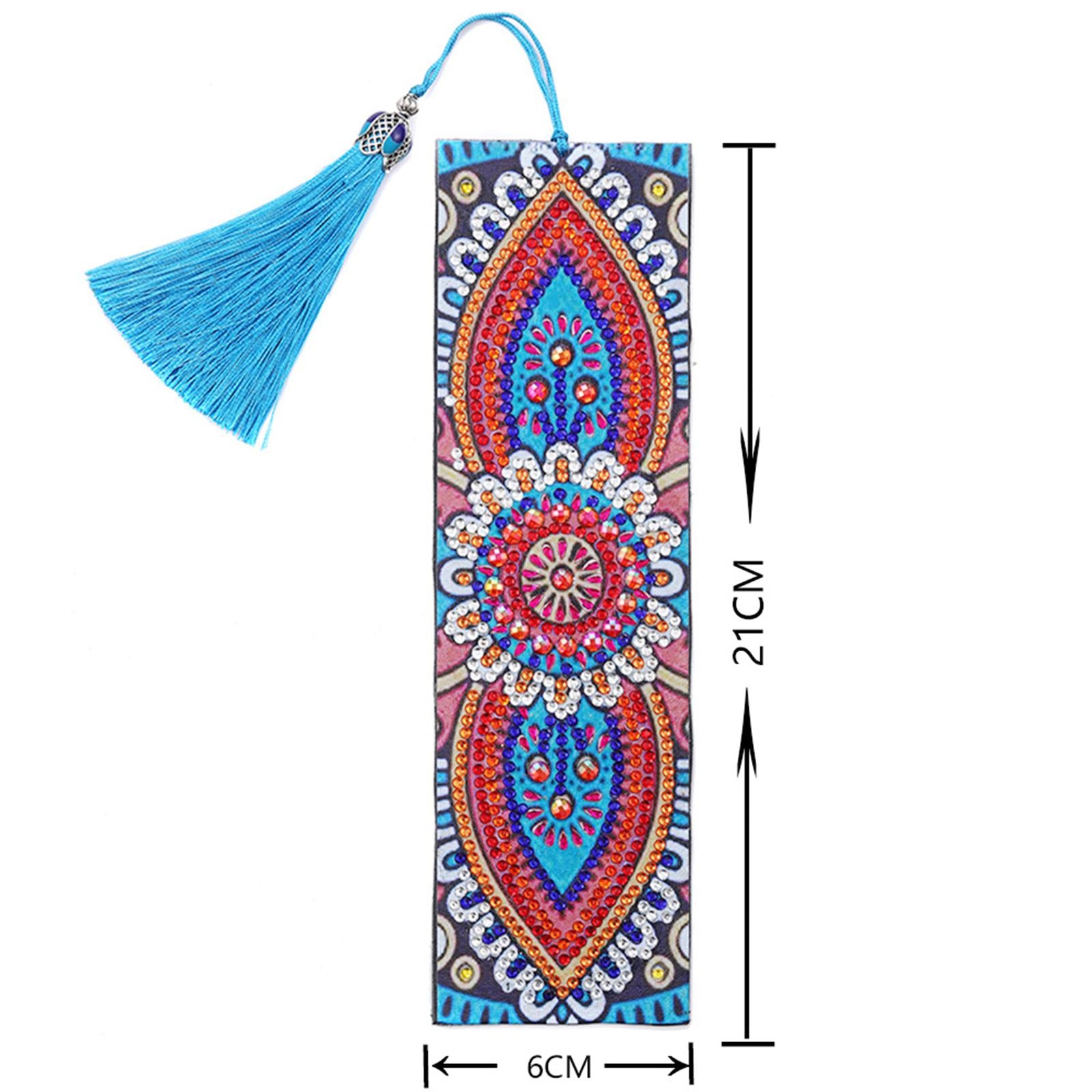 Beaded Painting Bookmarks Art Craft Supplies Drill Gift with Tassels 6