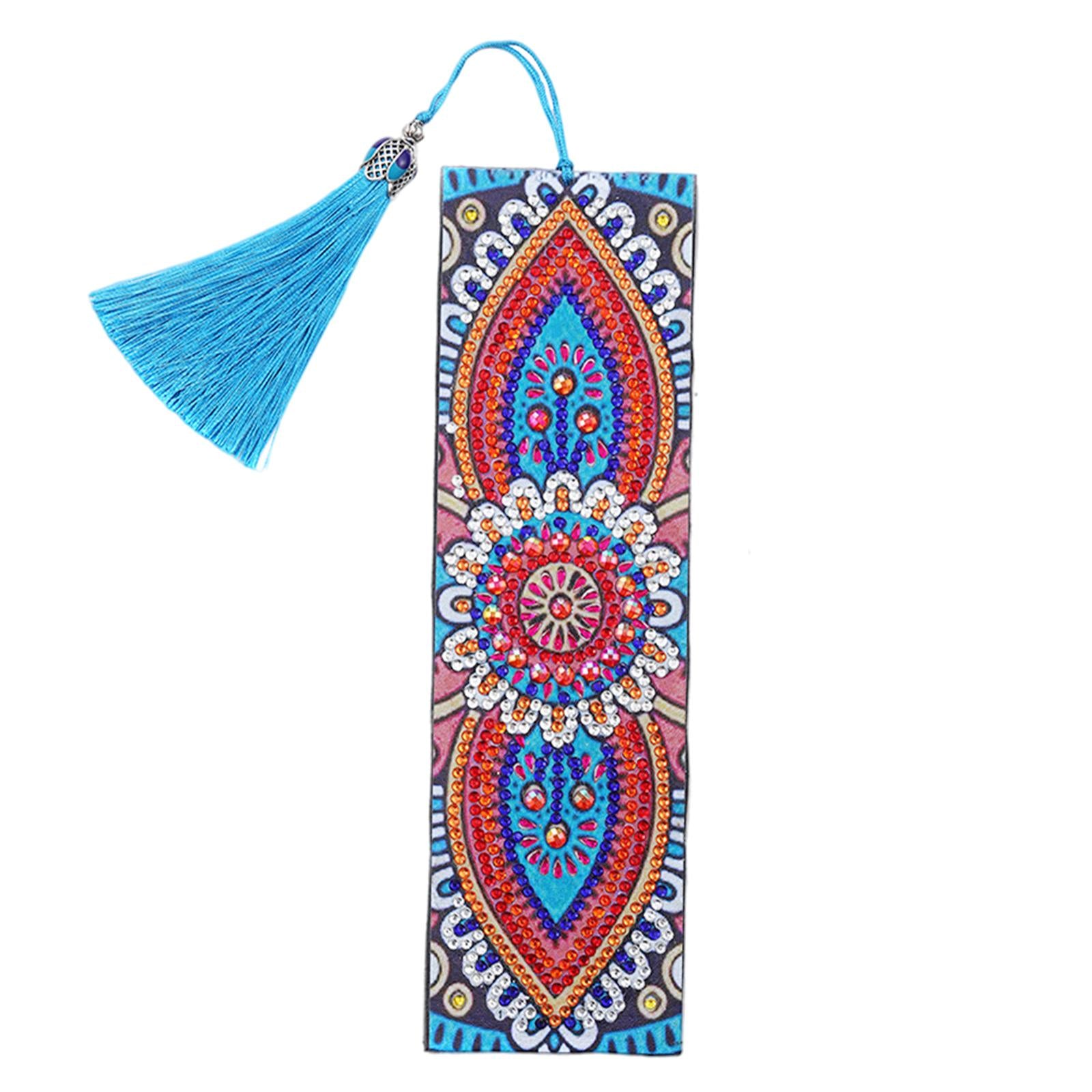 Beaded Painting Bookmarks Art Craft Supplies Drill Gift with Tassels 6