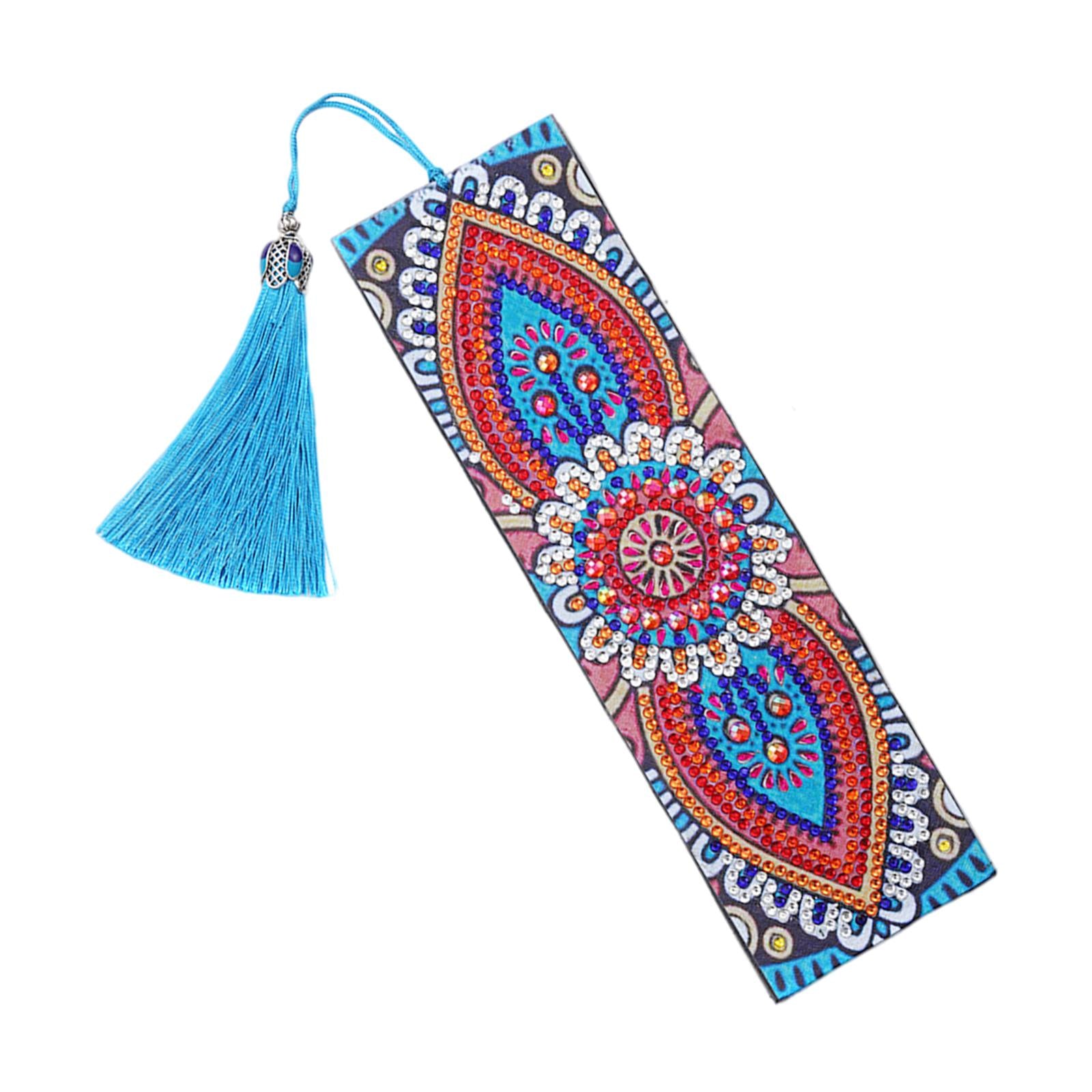 Beaded Painting Bookmarks Art Craft Supplies Drill Gift with Tassels 6
