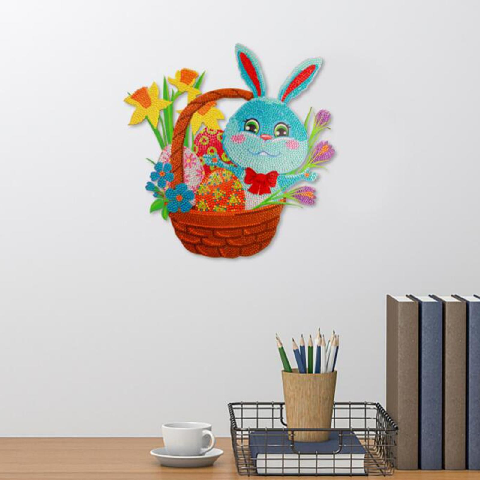Easter Bunny Diamond Painting Ornament Full Drill Crystal Wall Decor 31x31cm