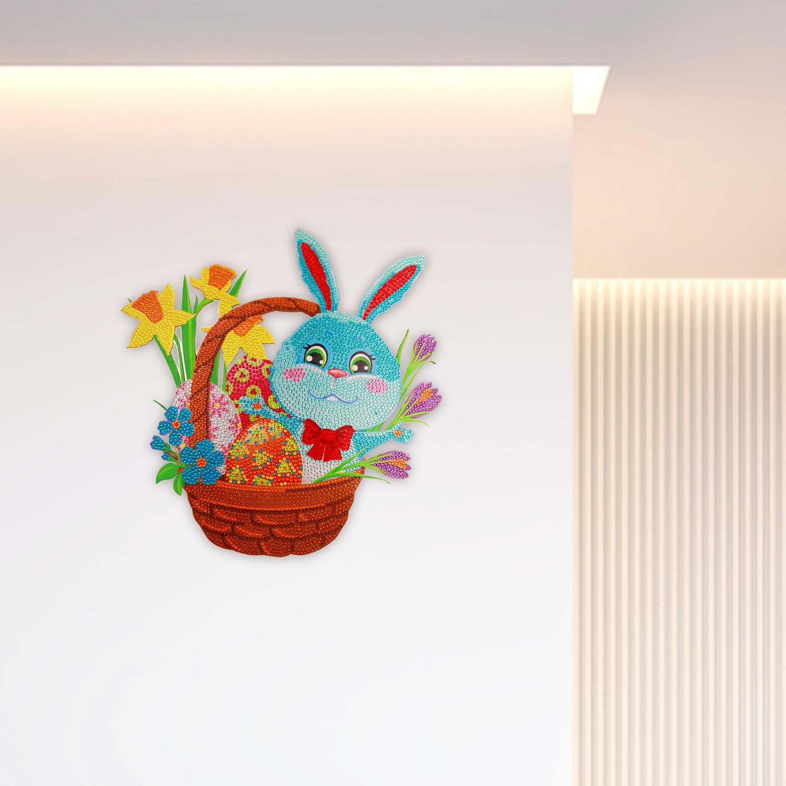 Easter Bunny Diamond Painting Ornament Full Drill Crystal Wall Decor 31x31cm