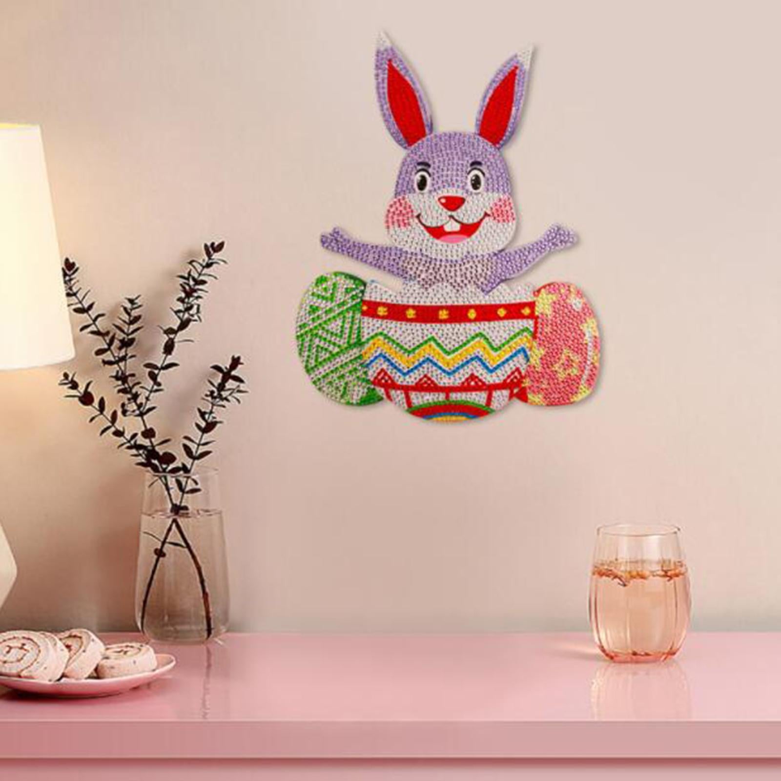 Easter Bunny Diamond Painting Ornament Full Drill Crystal Wall Decor 21x28cm