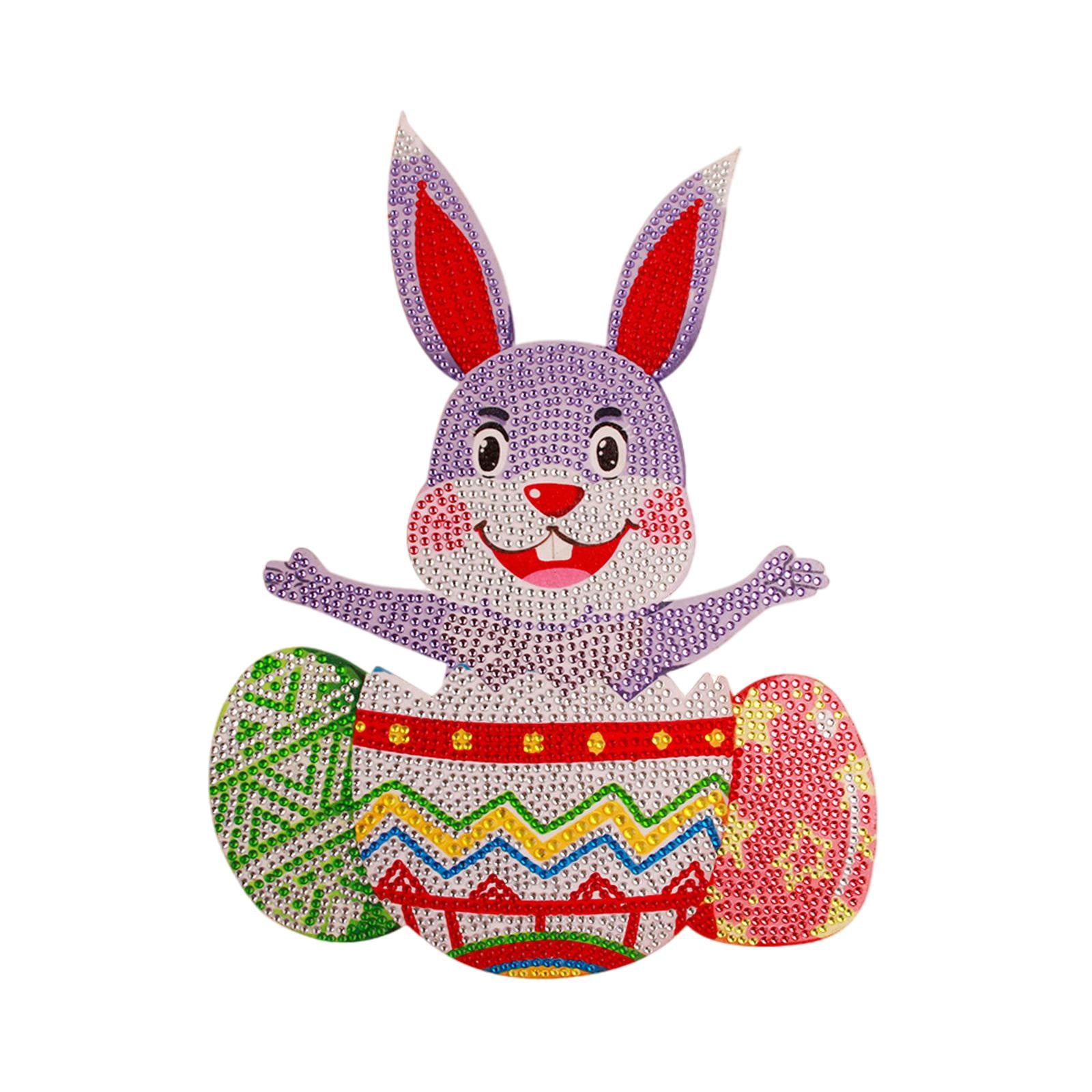 Easter Bunny Diamond Painting Ornament Full Drill Crystal Wall Decor 21x28cm