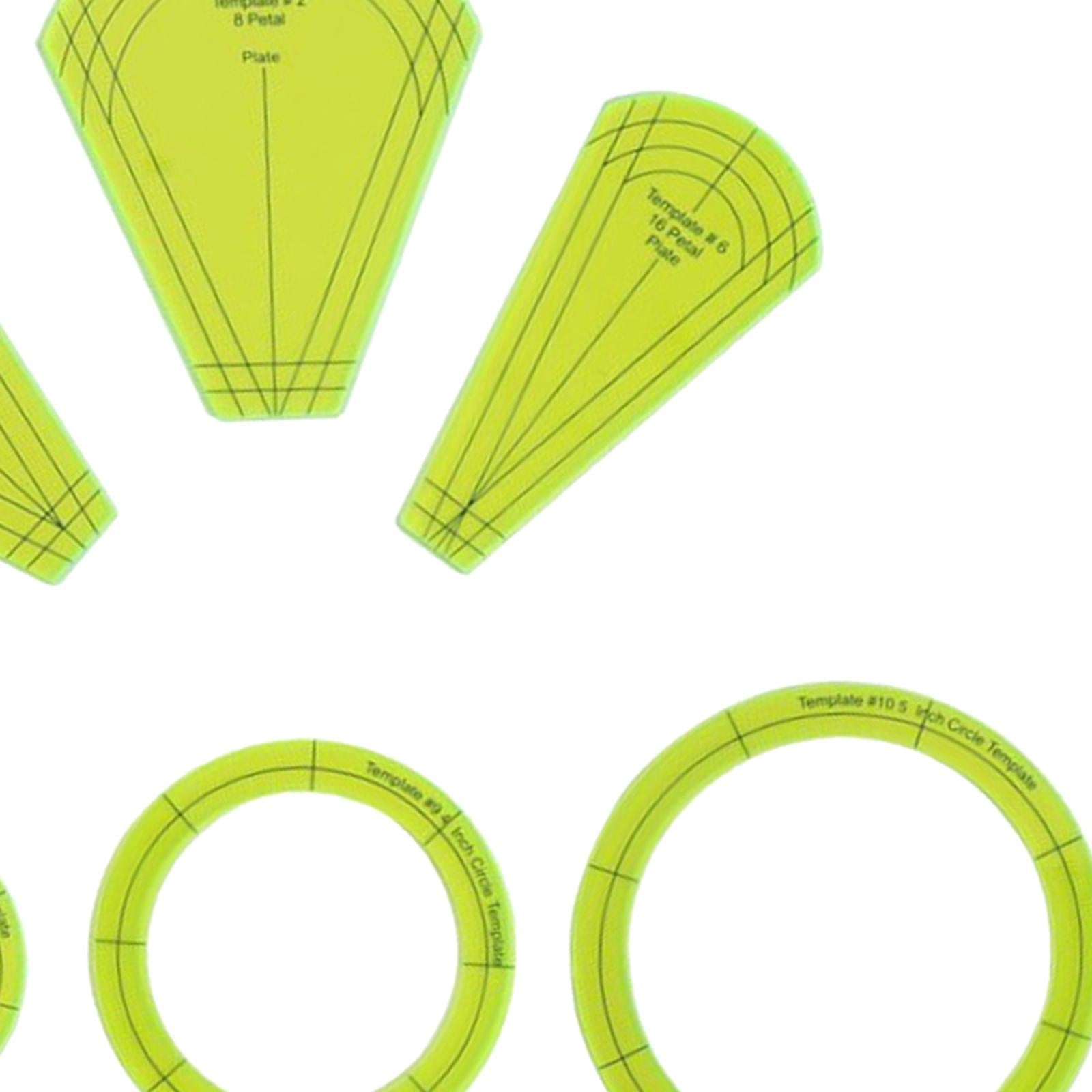 7Pcs Quilting Template Patchwork Ruler Acrylic Sewing Cutting Fanshape