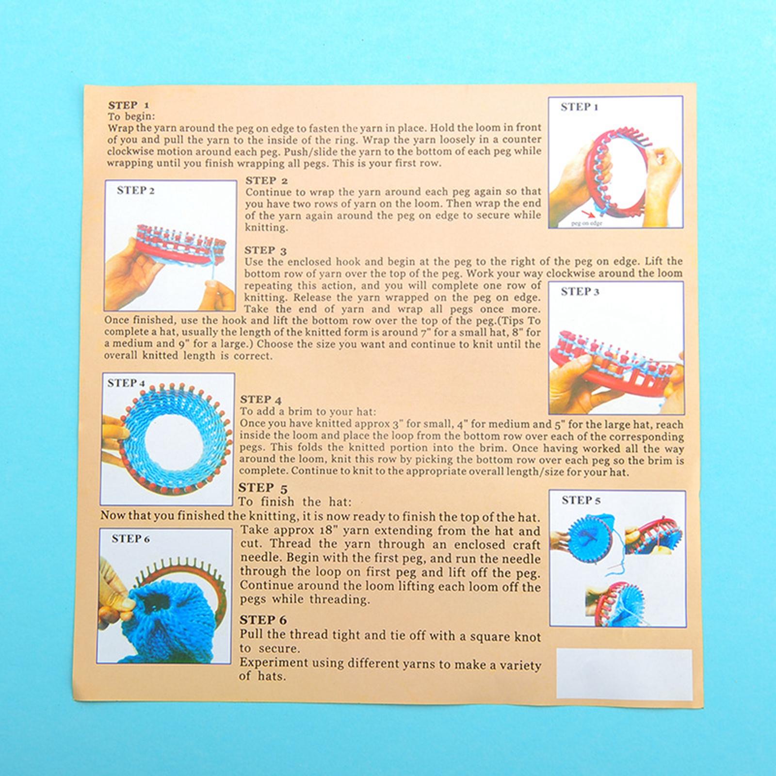 Plastic Round Knitting Loom Set Knit Circle Tool Circular Peg Hat Kit Sock