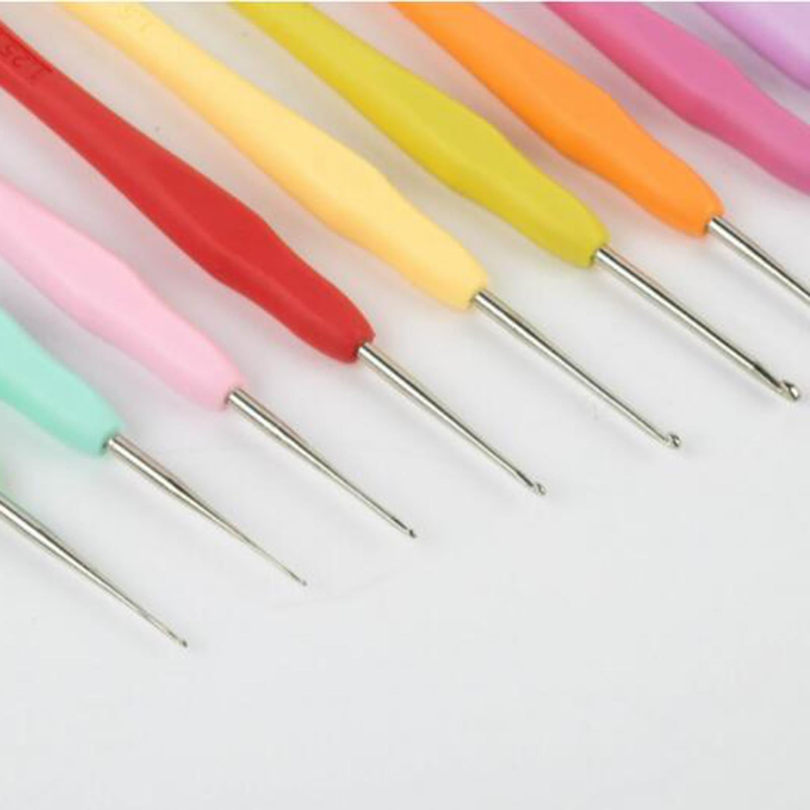 10x Crochet Hooks Kit Ergonomic Handle for Women Beginners Household