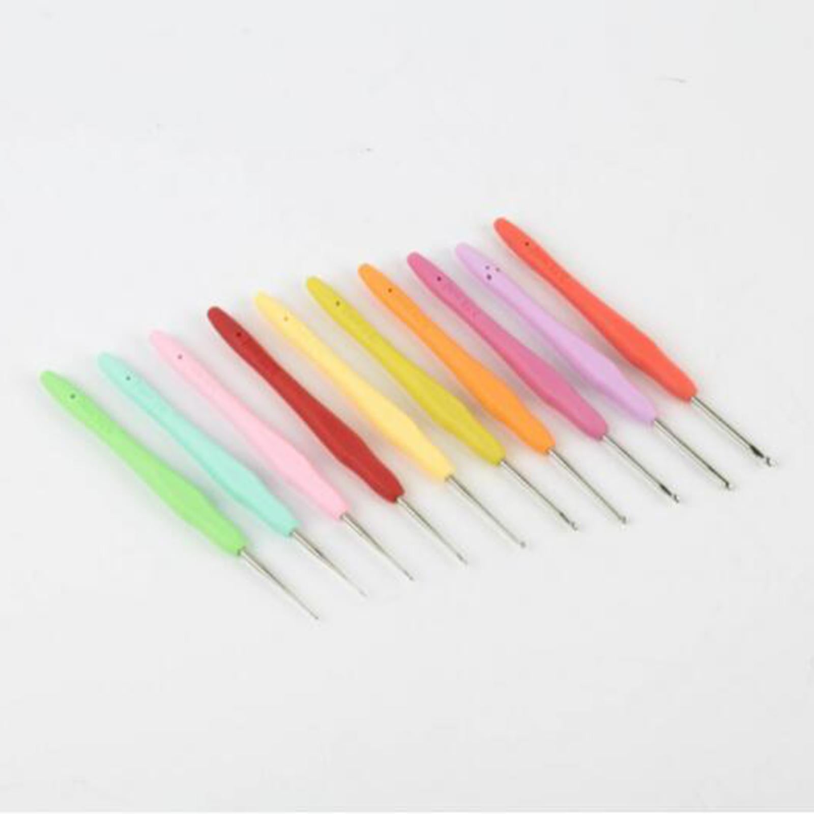 10x Crochet Hooks Kit Ergonomic Handle for Women Beginners Household