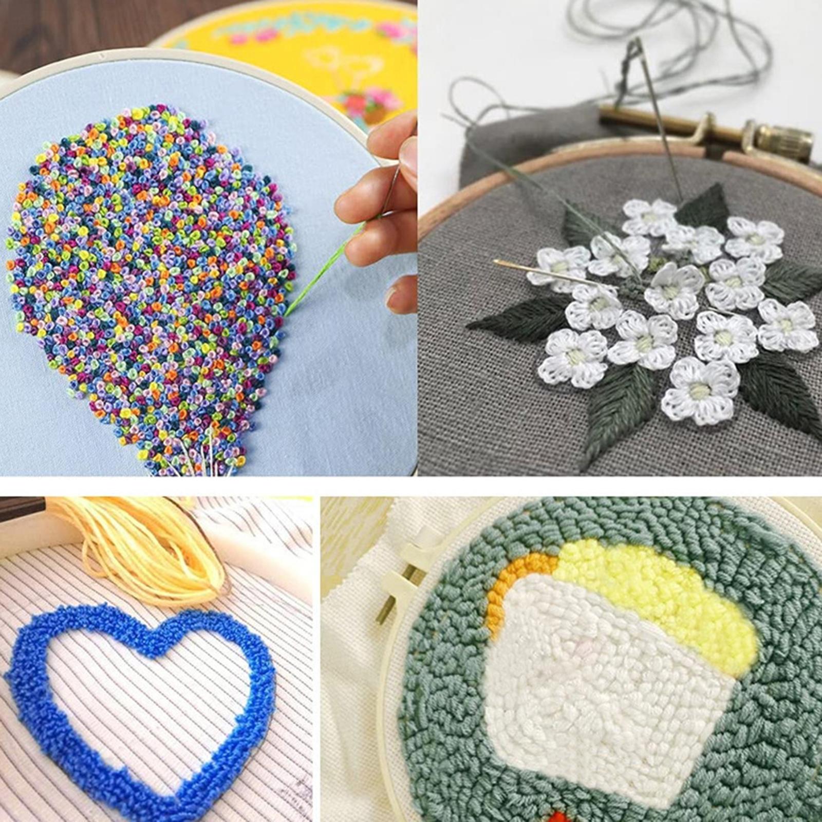 Embroidery Kit Stitching Punch Sewing Pins Needles for Beginners 16.7x10x3cm