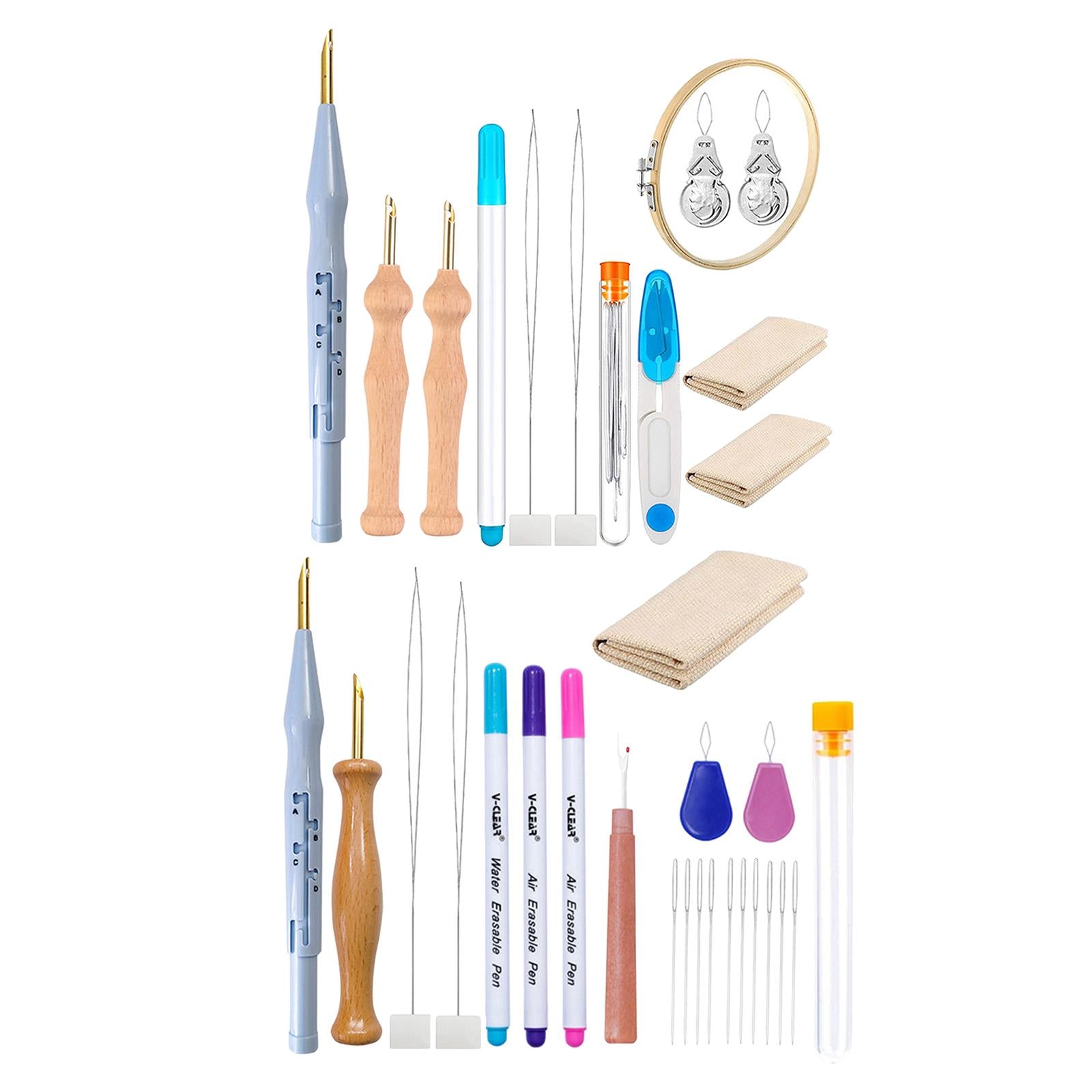 Embroidery Pen Punch Needle Kits Making Crafts Tools With scissors