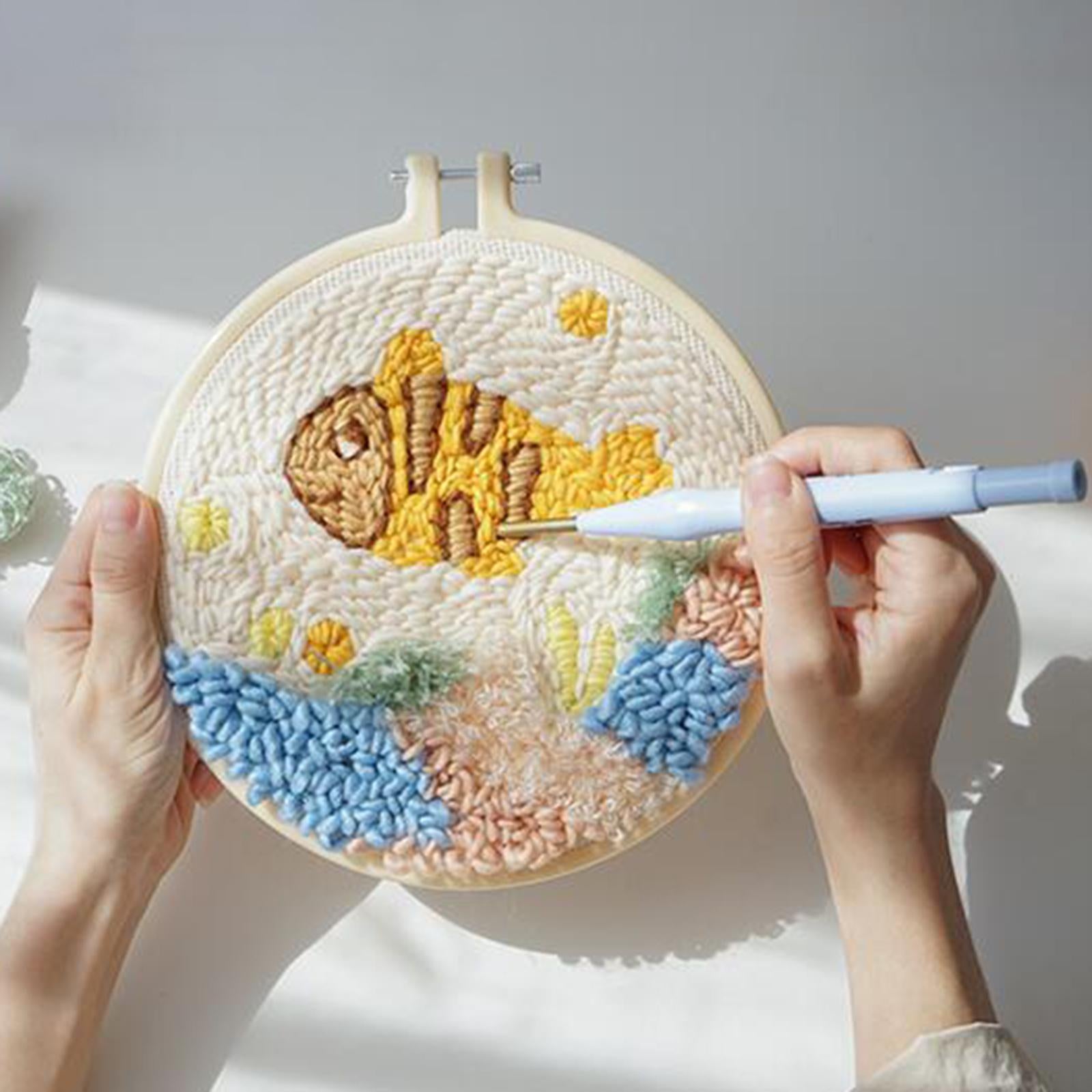 Embroidery Pen Punch Needle Kits Making Crafts Tools Without scissors