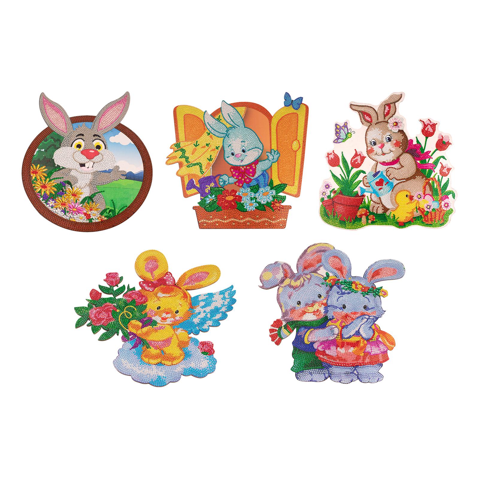 Easter Bunny Diamond Painting Kits Round Acrylic Decoration Ornaments A