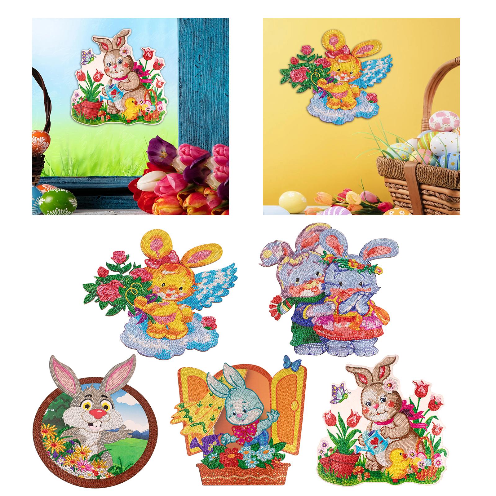 Easter Bunny Diamond Painting Kits Round Acrylic Decoration Ornaments A