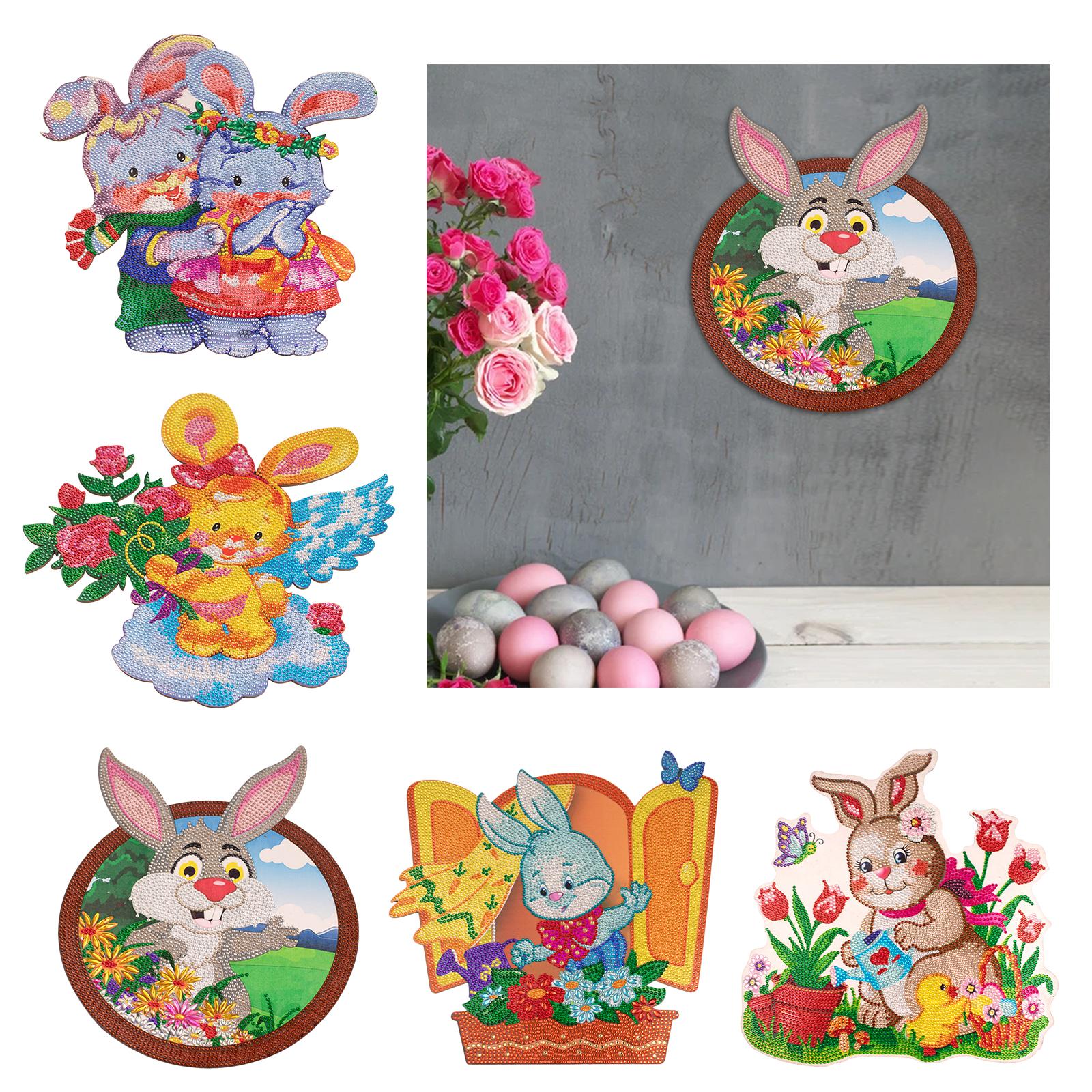 Easter Bunny Diamond Painting Kits Round Acrylic Decoration Ornaments A