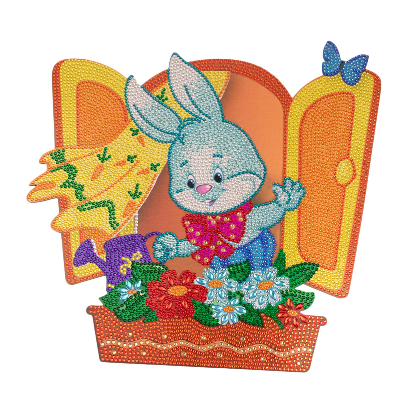 Easter Bunny Diamond Painting Kits Round Acrylic Decoration Ornaments D
