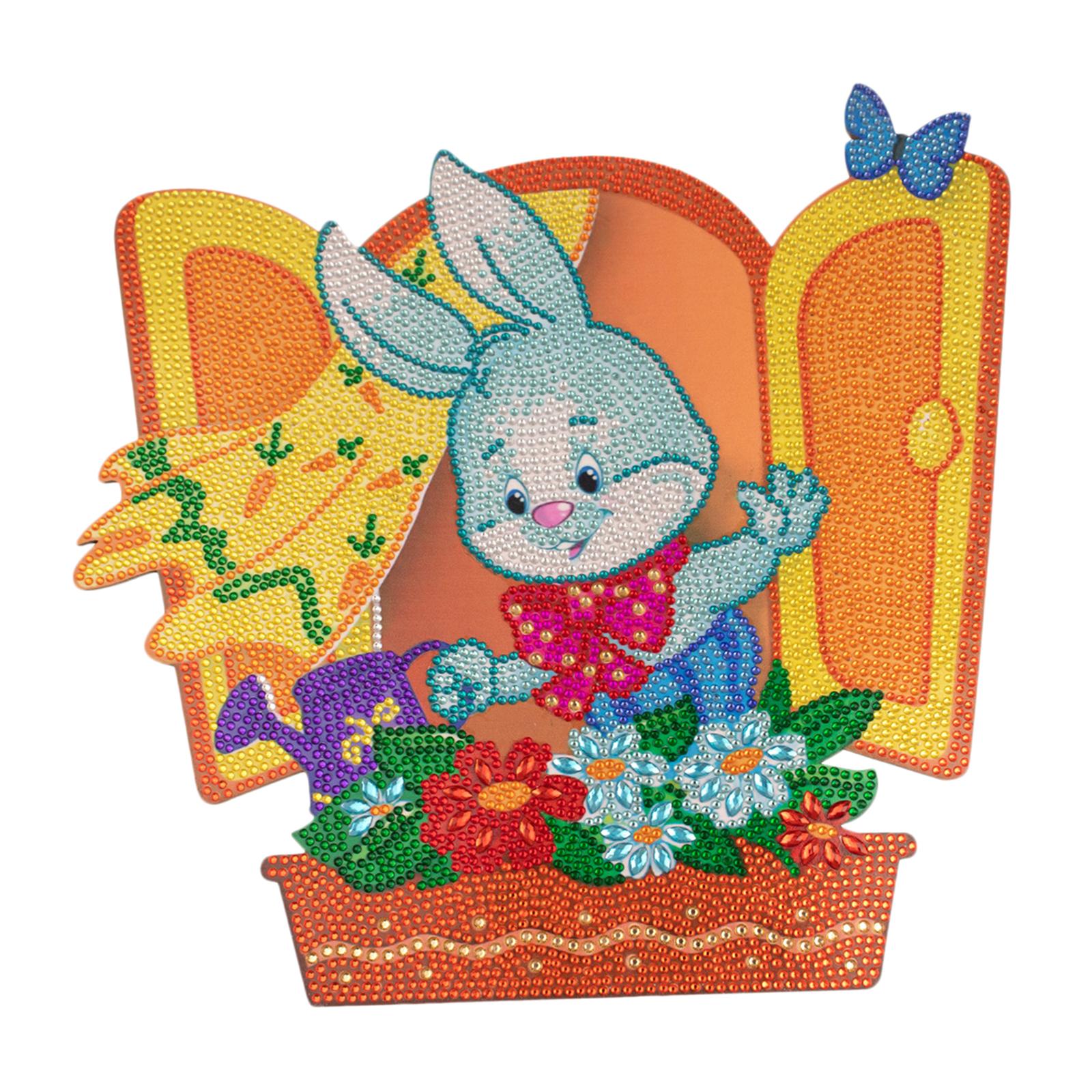 Easter Bunny Diamond Painting Kits Round Acrylic Decoration Ornaments D