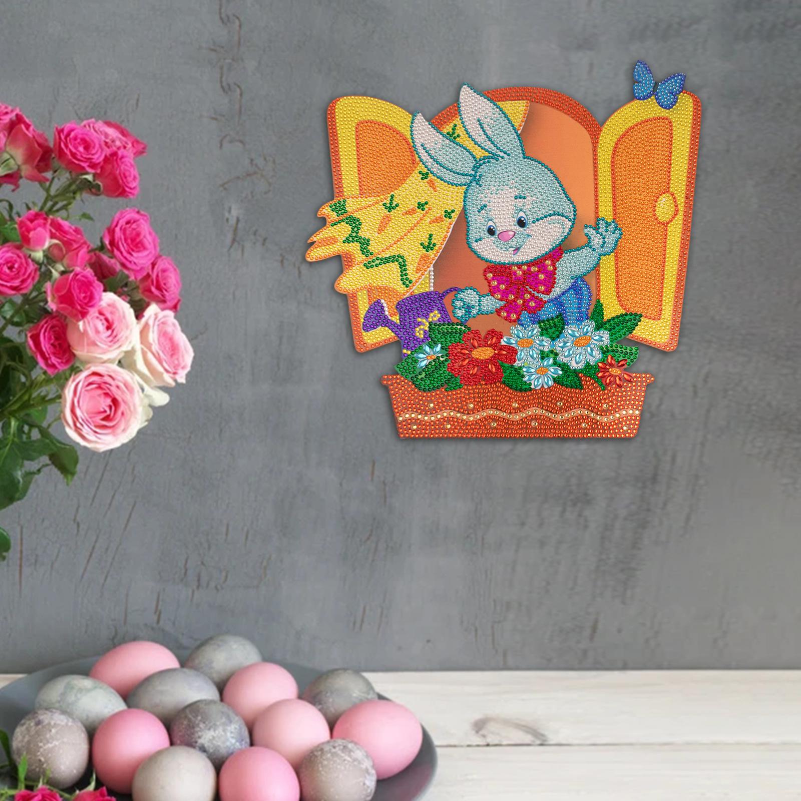 Easter Bunny Diamond Painting Kits Round Acrylic Decoration Ornaments D