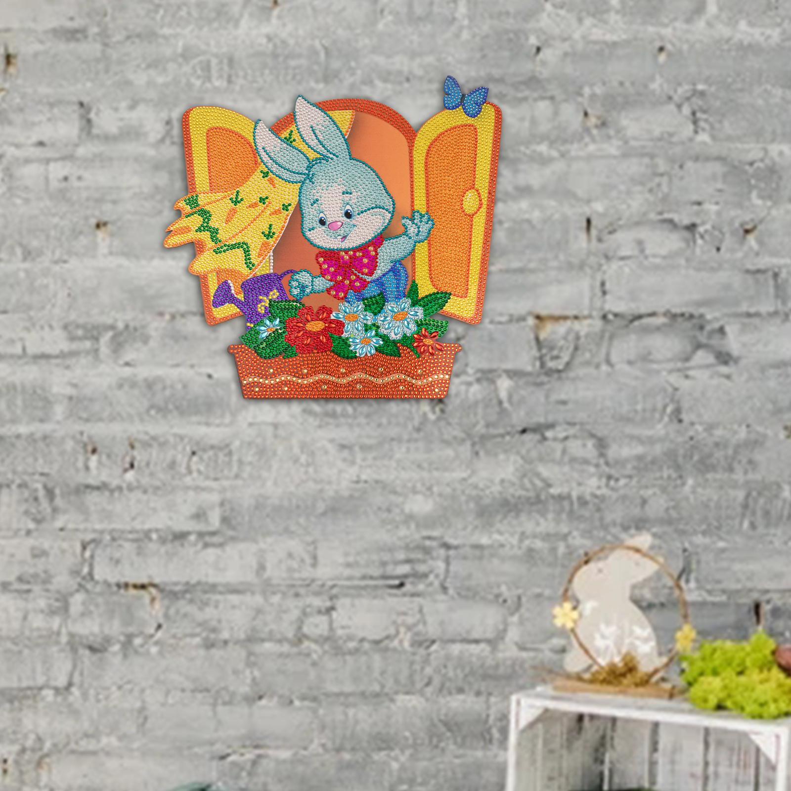 Easter Bunny Diamond Painting Kits Round Acrylic Decoration Ornaments D