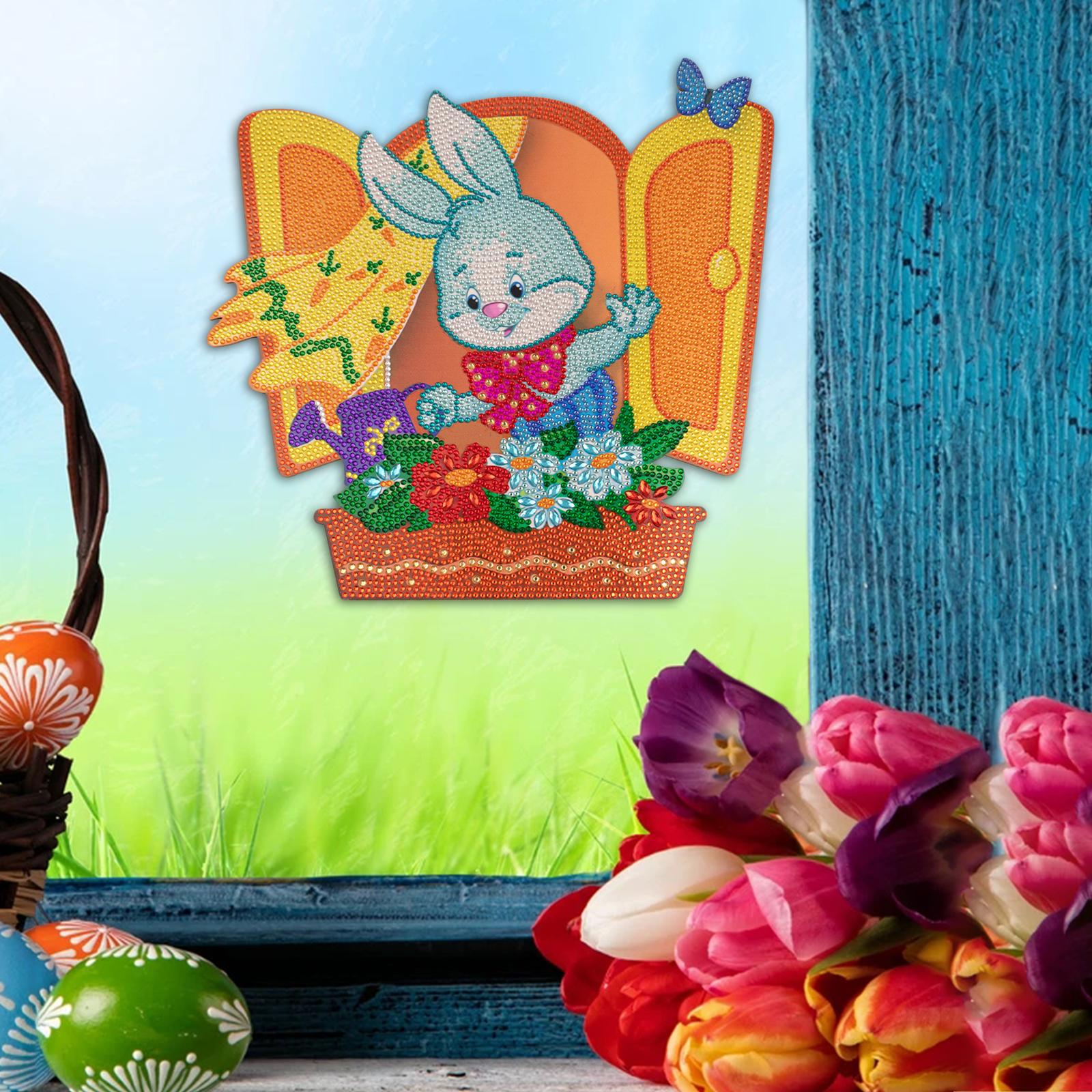 Easter Bunny Diamond Painting Kits Round Acrylic Decoration Ornaments D