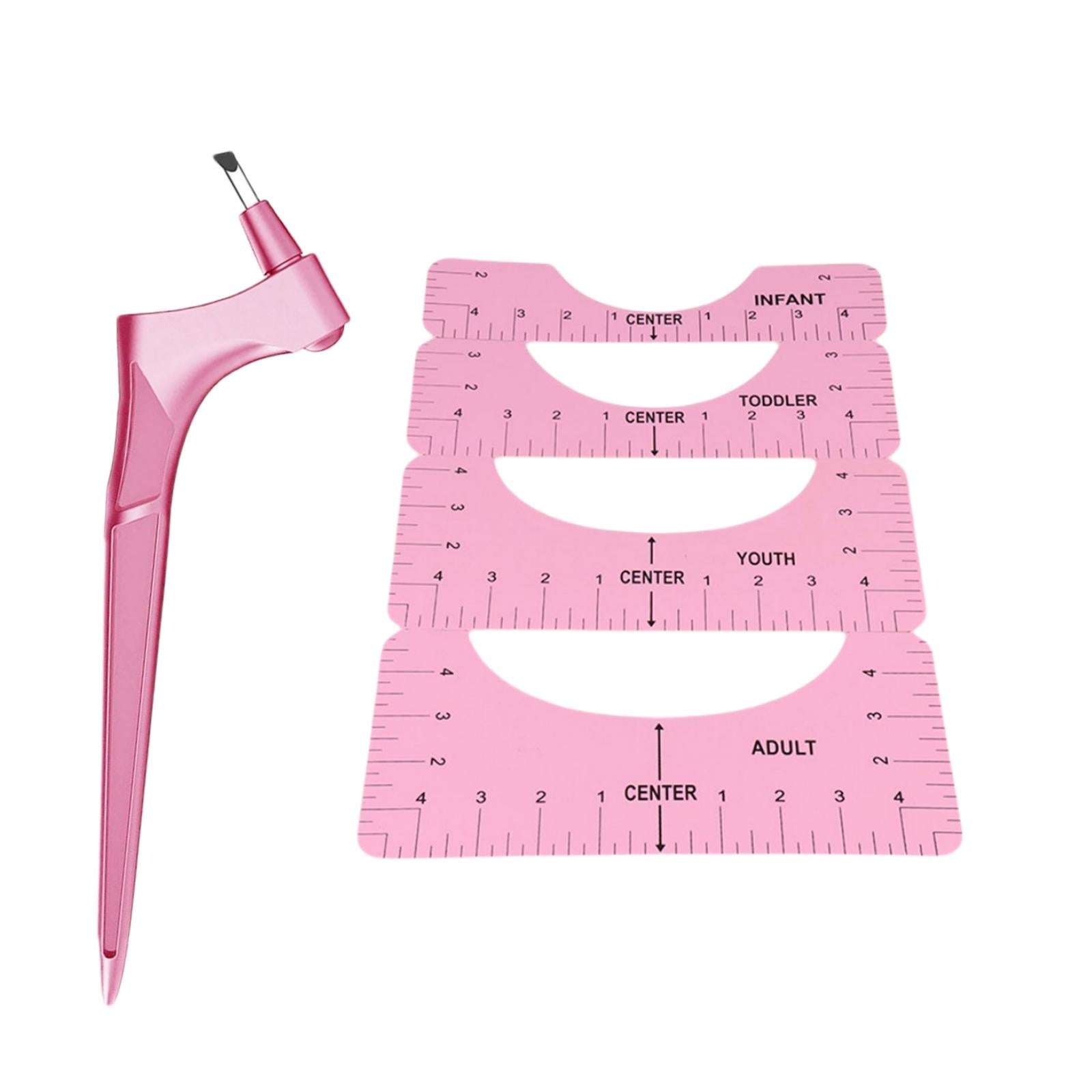 4pcs T-shirt Ruler Guide with Cutter DIY Craft Shirt Quilting SewingTool