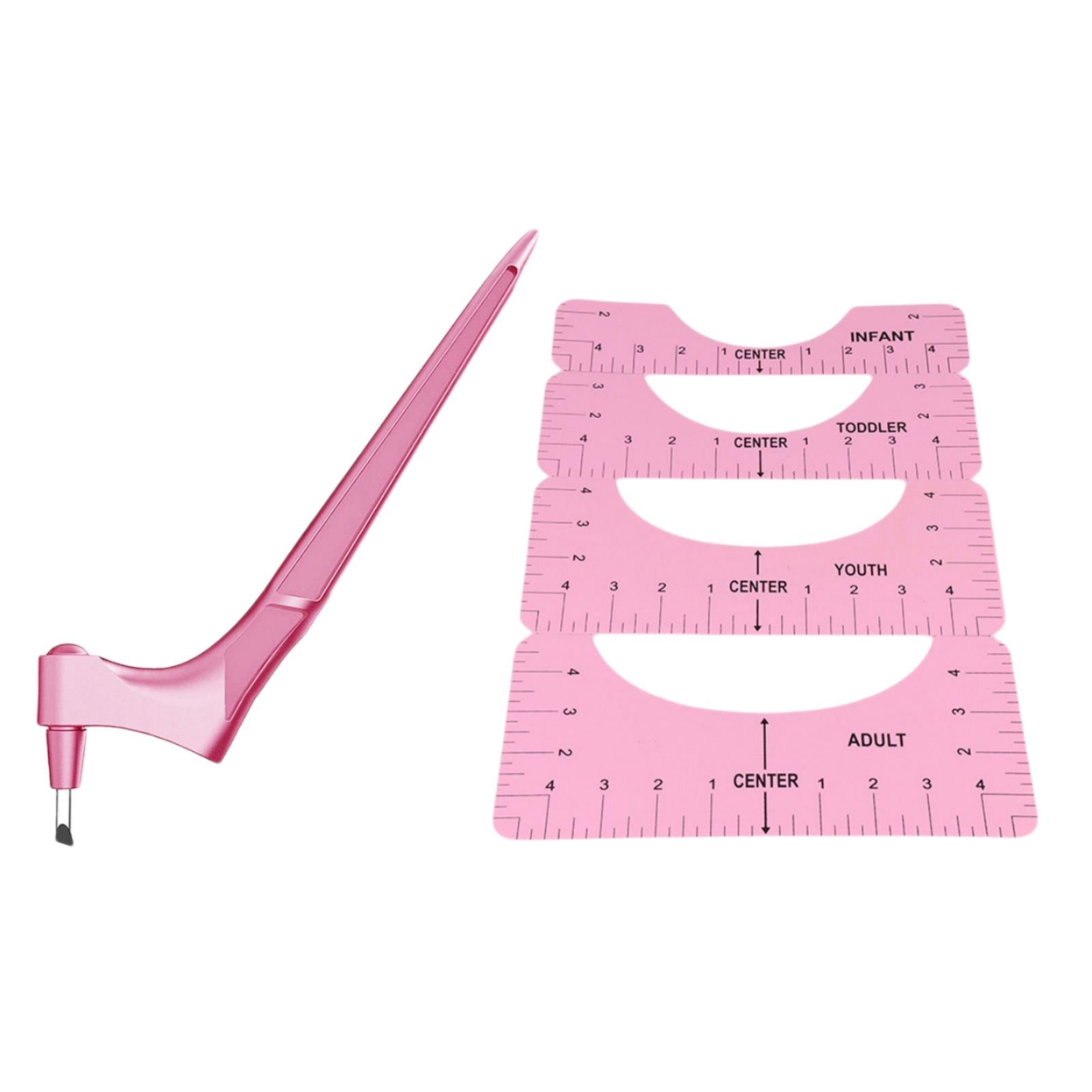 4pcs T-shirt Ruler Guide with Cutter DIY Craft Shirt Quilting SewingTool