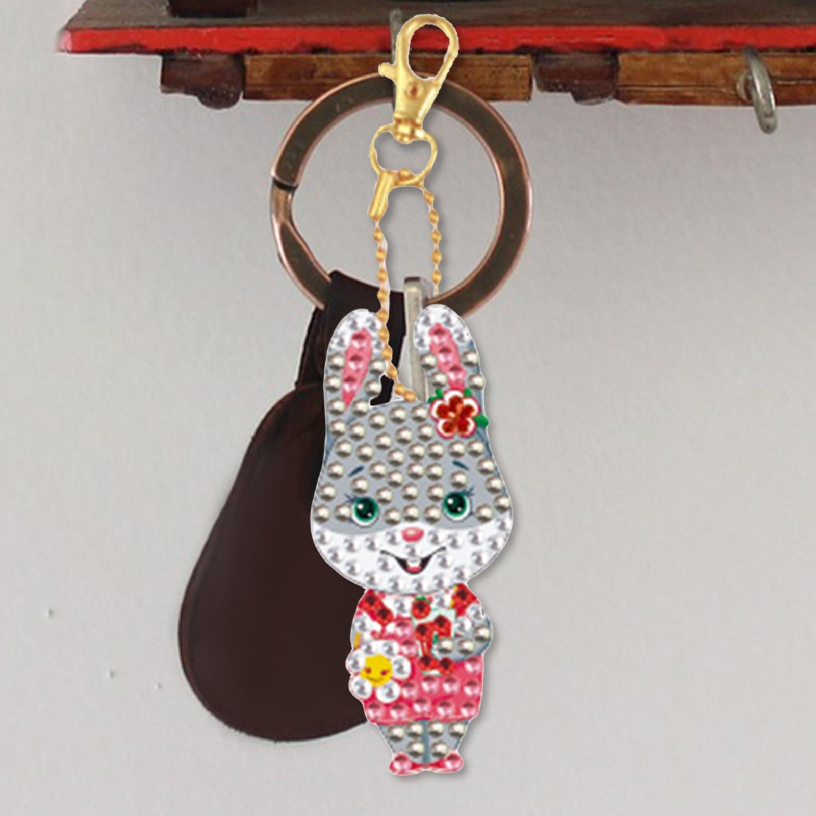 5x Diamond Painting Keychain Easter Egg Ornaments Bag Charms Mosaic Making Easter Bunny B