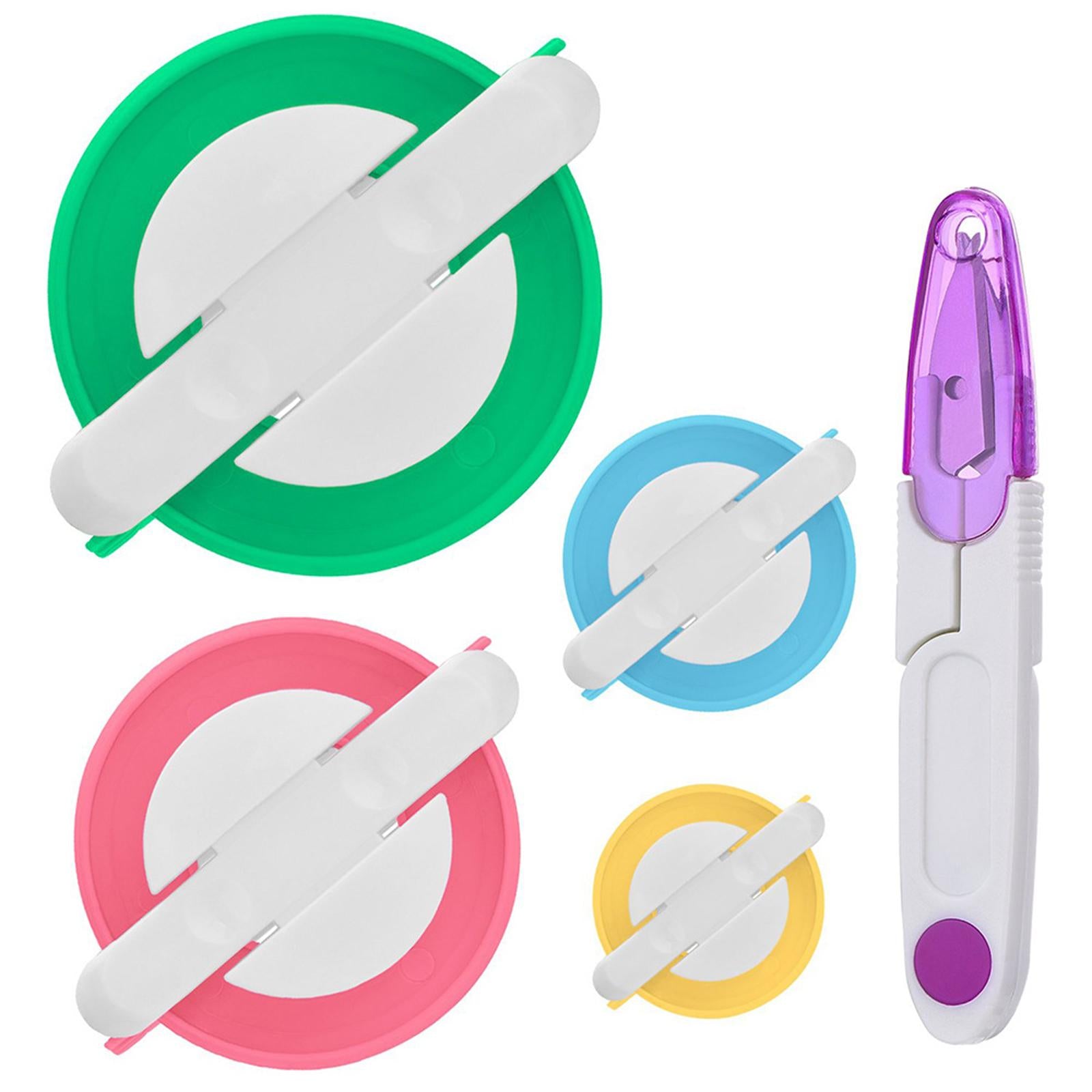 4 Sizes Pompom Maker Fluff Ball Weaver Weaving Knitting Wool Tool w/ Scissor