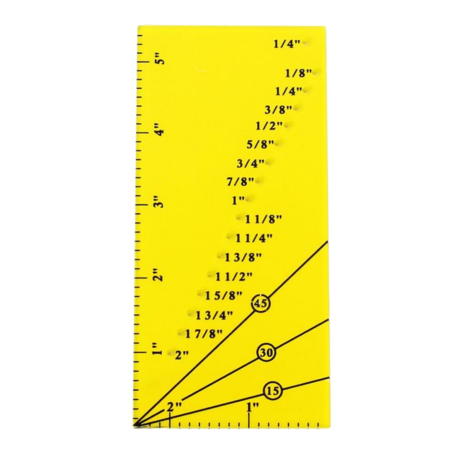 Sew Seam Allowance Ruler Perforated DIY Measuring Tool Gauge Trim Yellow
