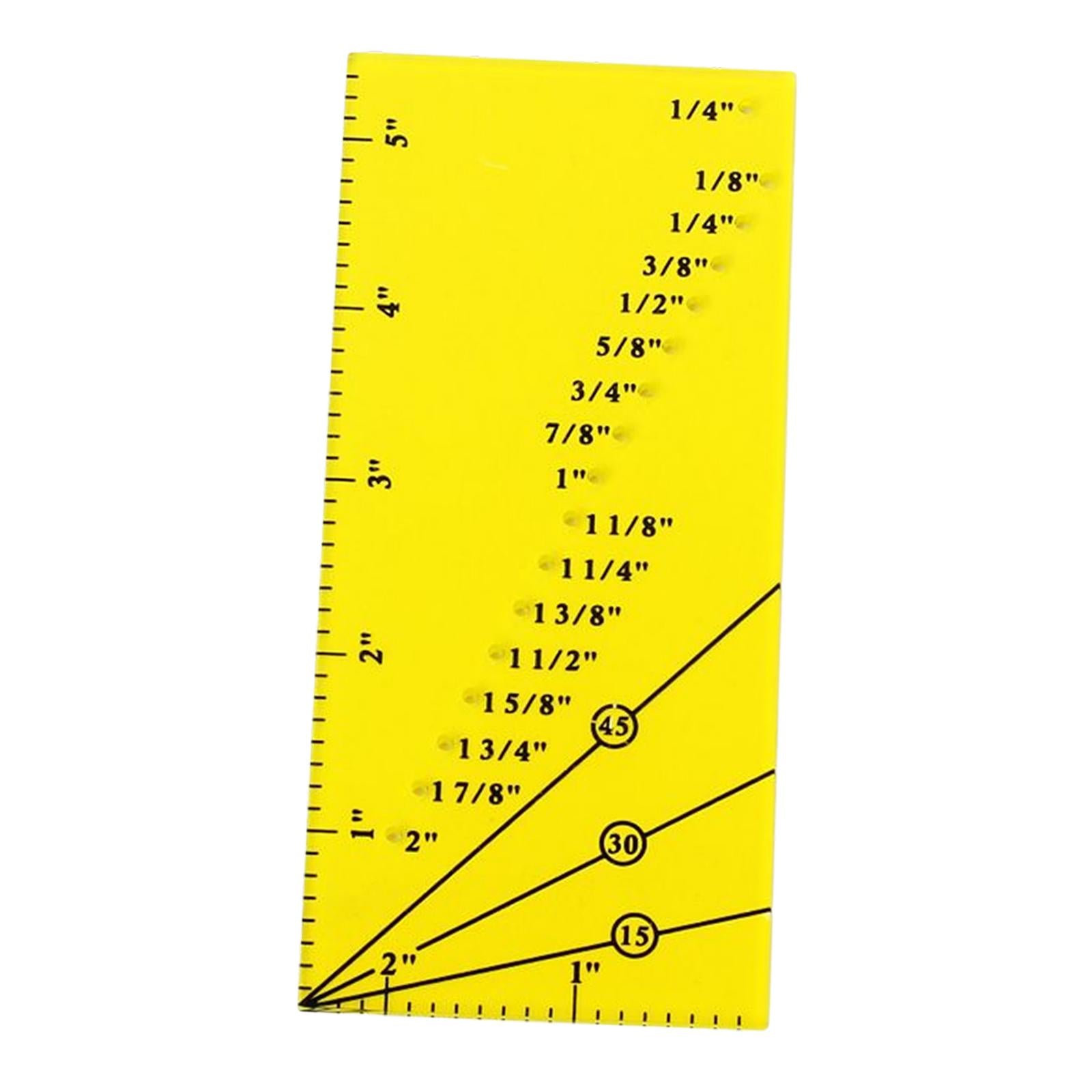 Sew Seam Allowance Ruler Perforated DIY Measuring Tool Gauge Trim Yellow