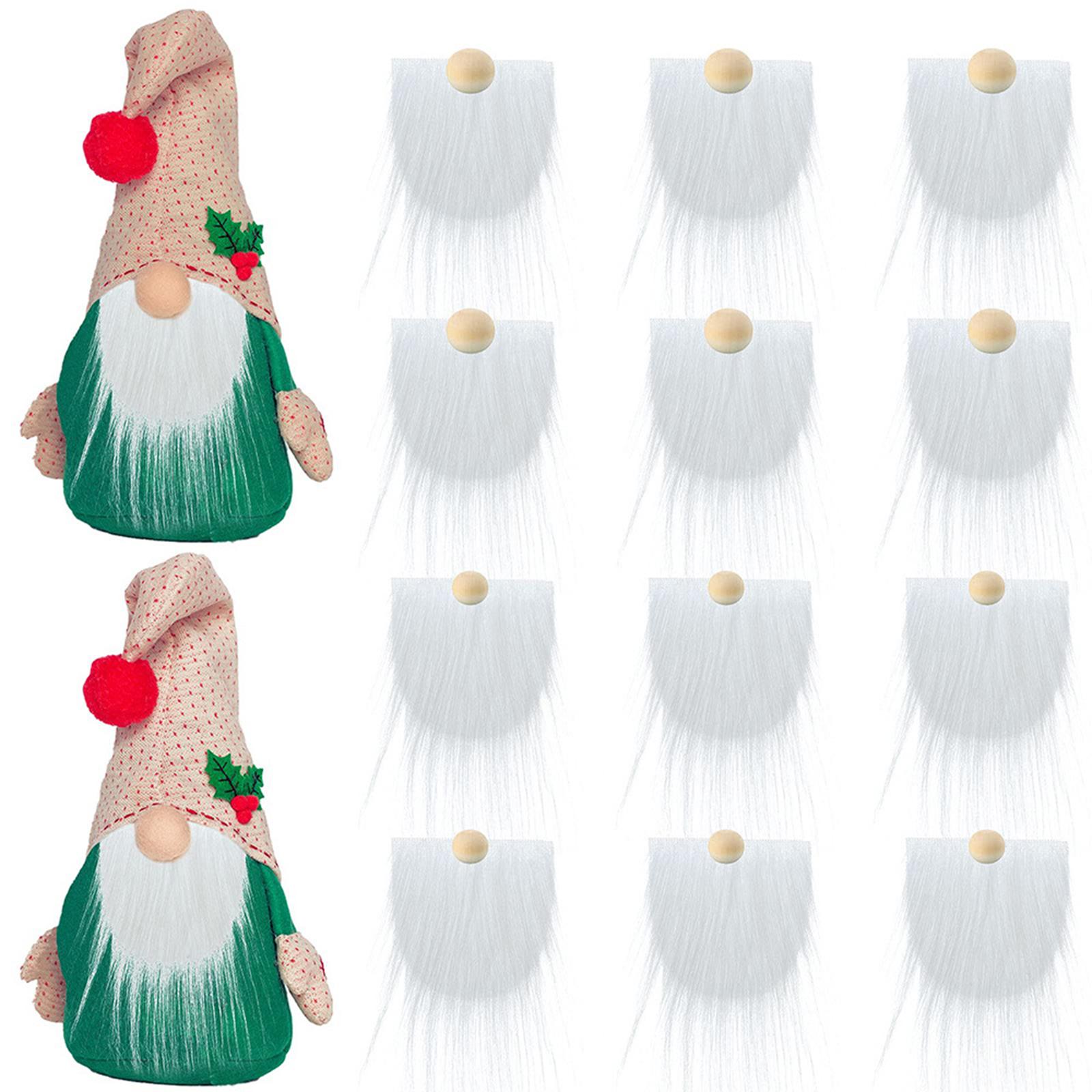 12x Pre-Cut Gnome Beard Unfinished Wooden Balls DIY Craft Supplies white